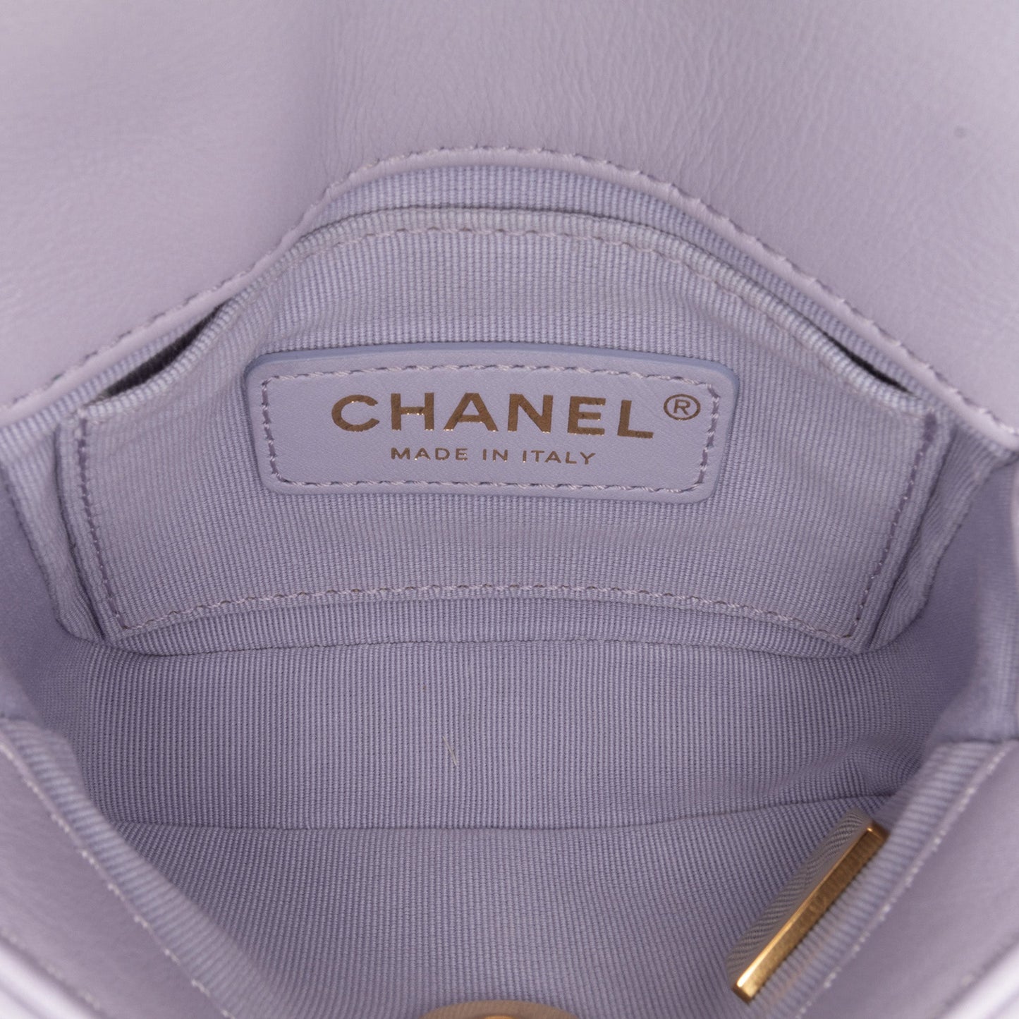Chanel Mini Quilted Calfskin Framing Chain Flap Purple
