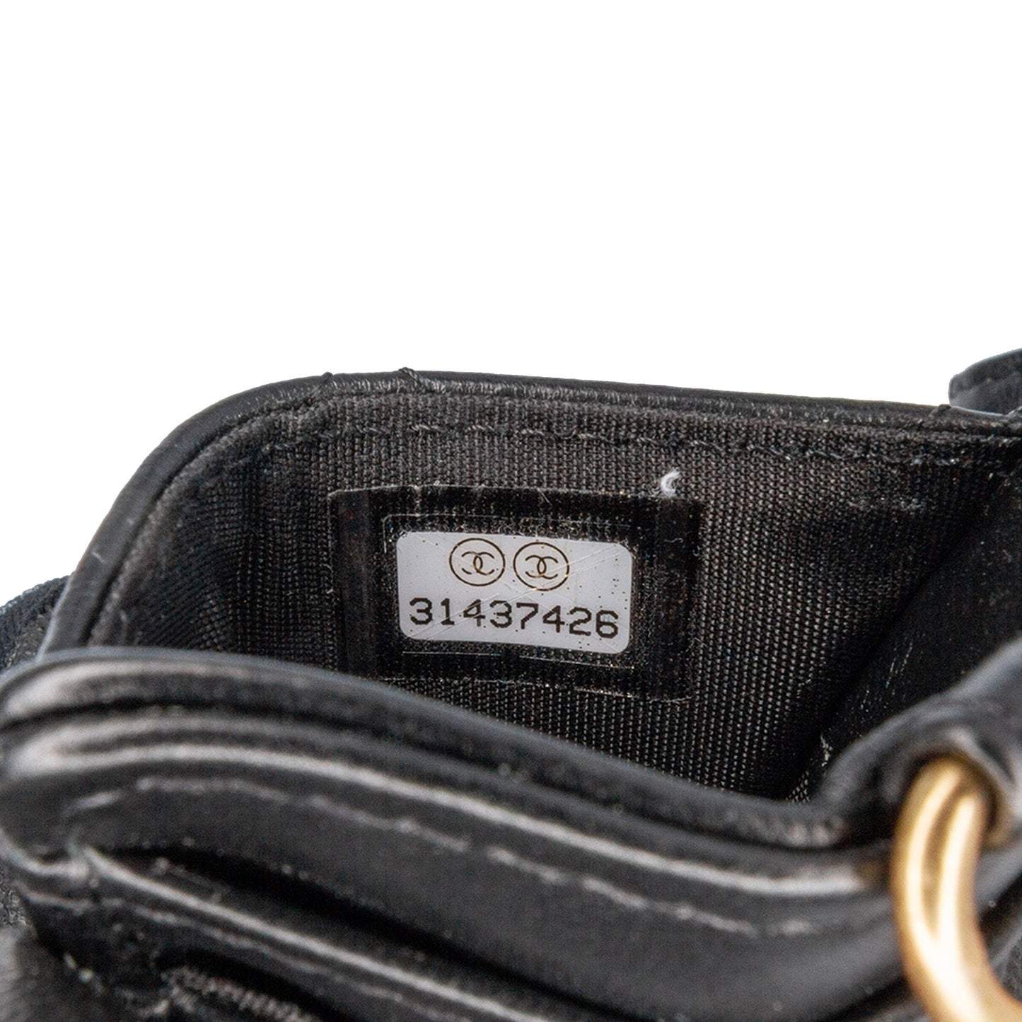 Chanel Lambskin Pearl Crown CC Wristlet Multi Pouches Black