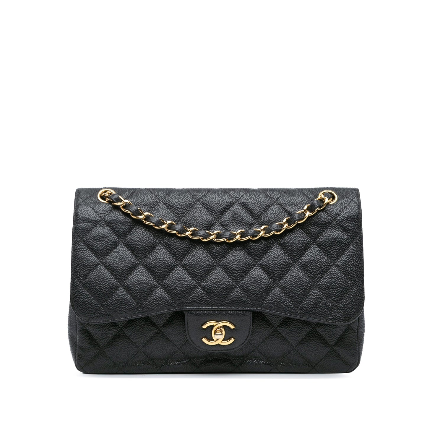 Chanel Jumbo Classic Caviar Double Flap Black