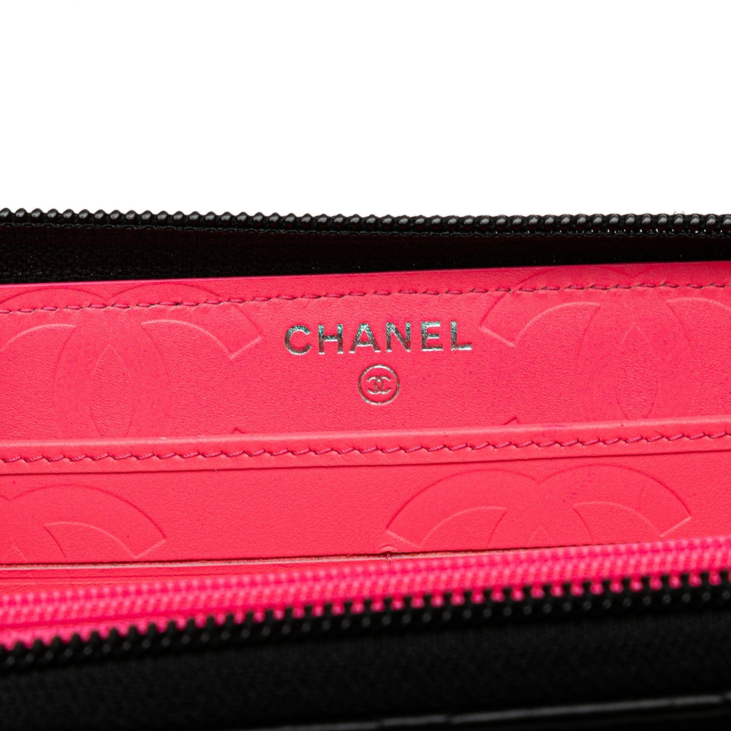 Chanel Lambskin Cambon Ligne Zip Around Long Wallet Black