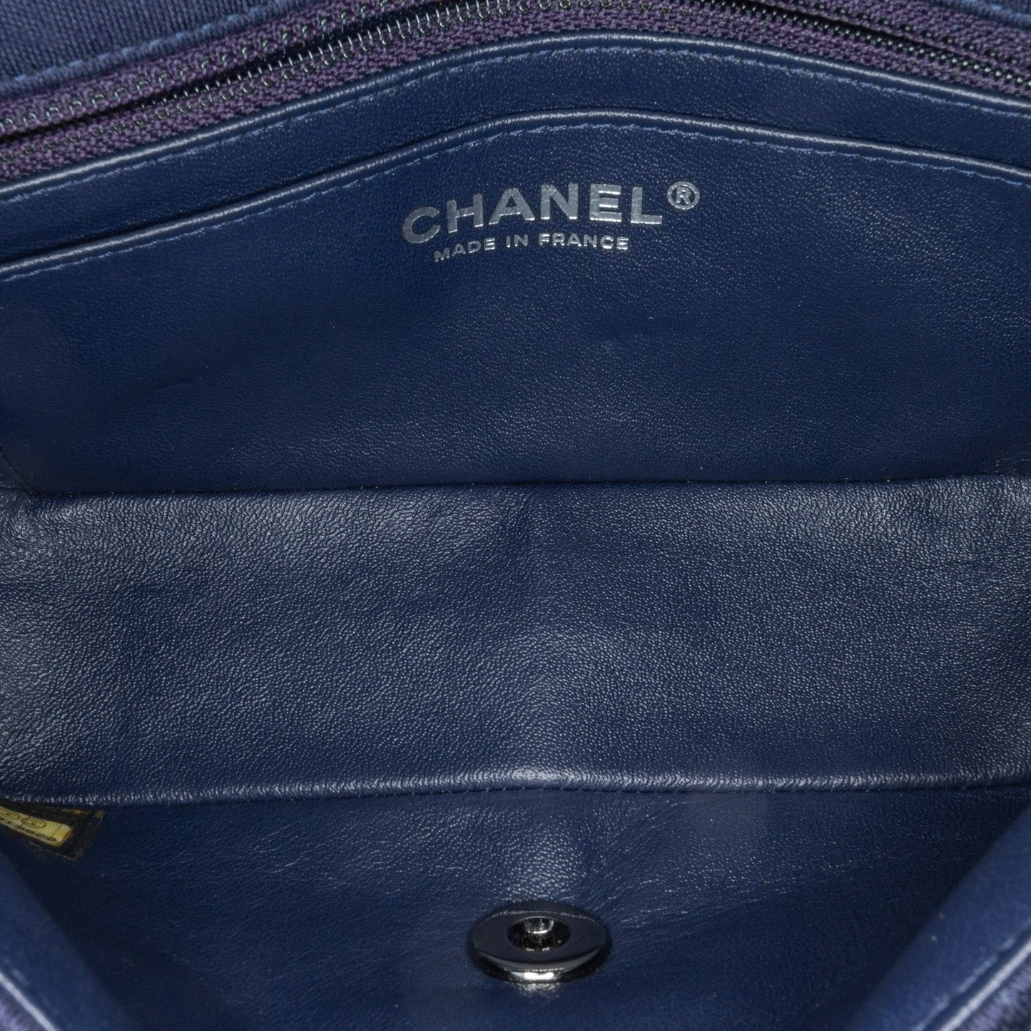 Chanel Mini Rectangular Classic Jersey Single Flap Blue