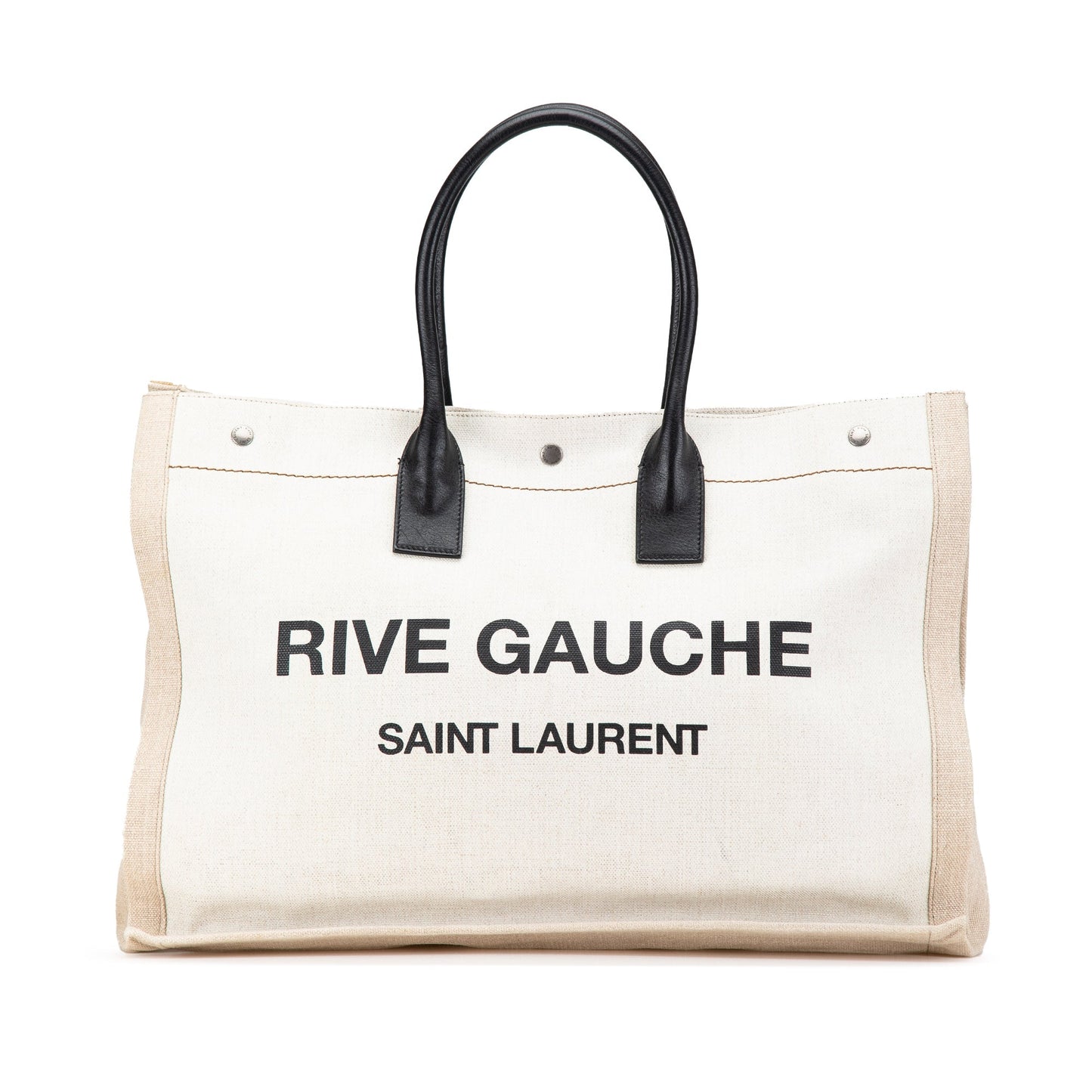 Saint Laurent Canvas Rive Gauche Tote White