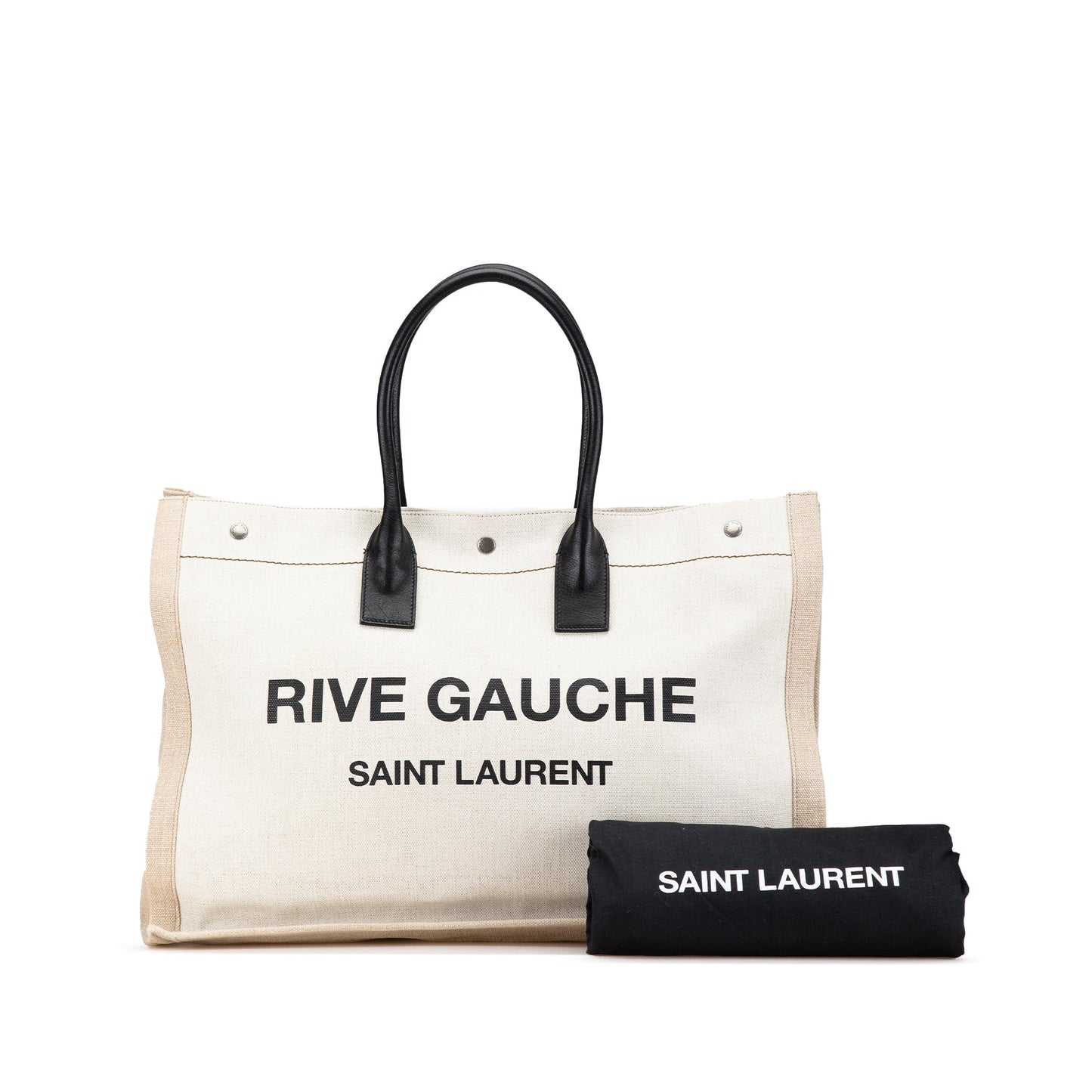 Saint Laurent Canvas Rive Gauche Tote White