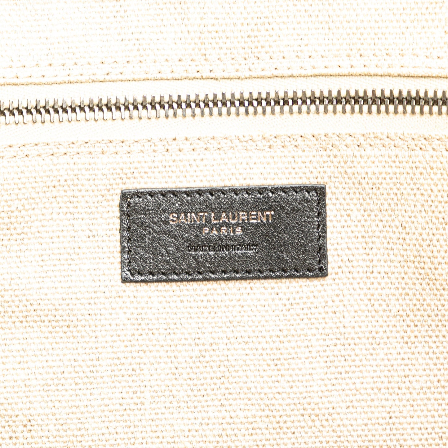 Saint Laurent Canvas Rive Gauche Tote White
