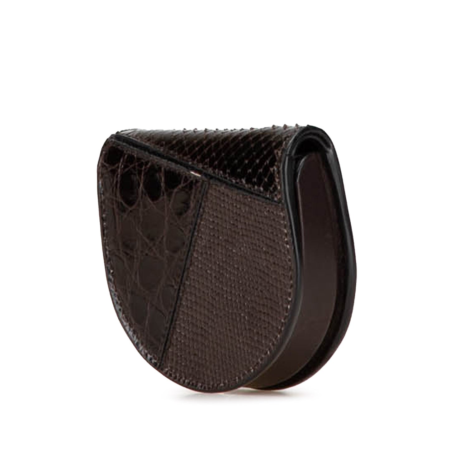 Saint Laurent Baby Python Leather Kaia Crossbody Brown
