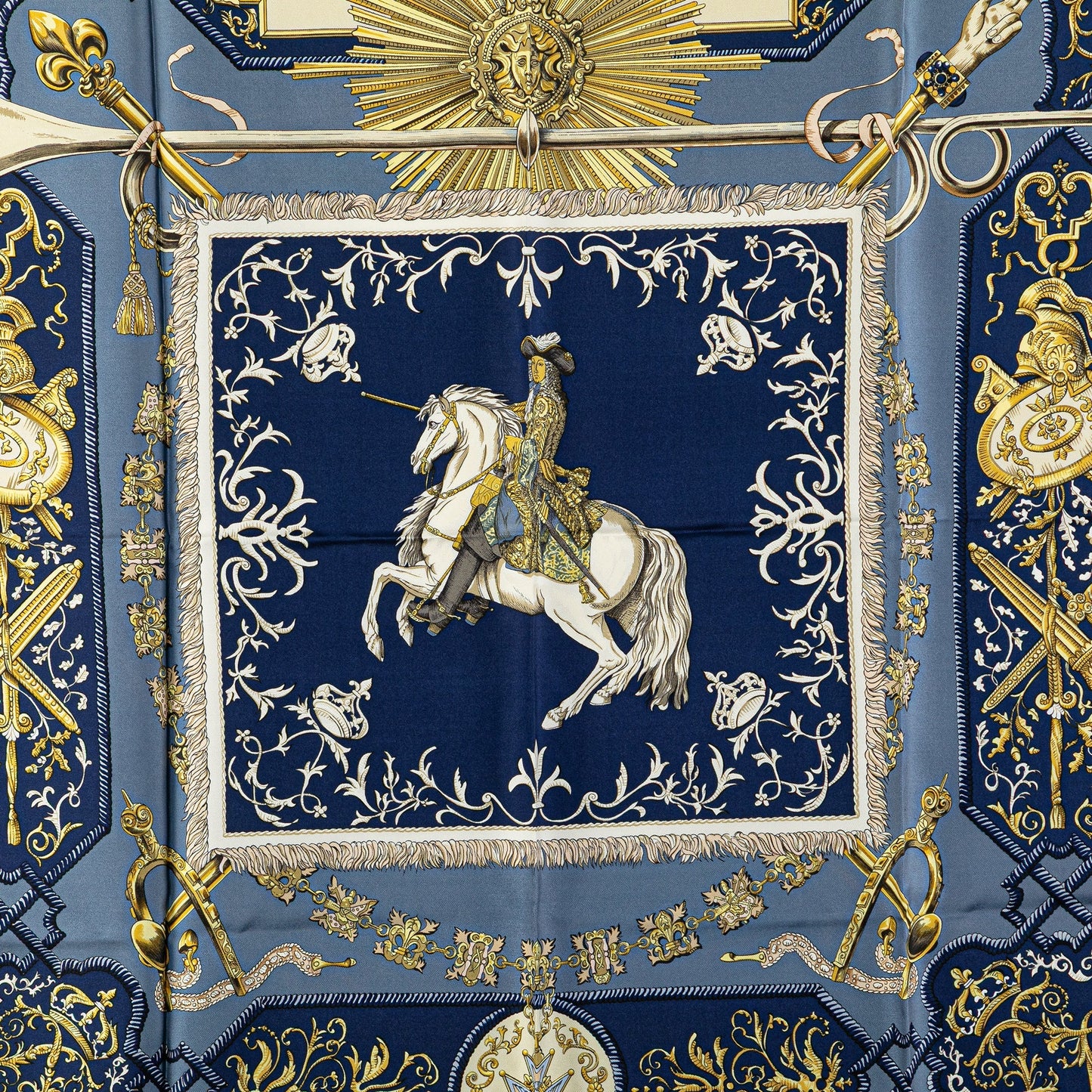 Sattars Lvdovicvs Magnvs Silk Scarf Blue