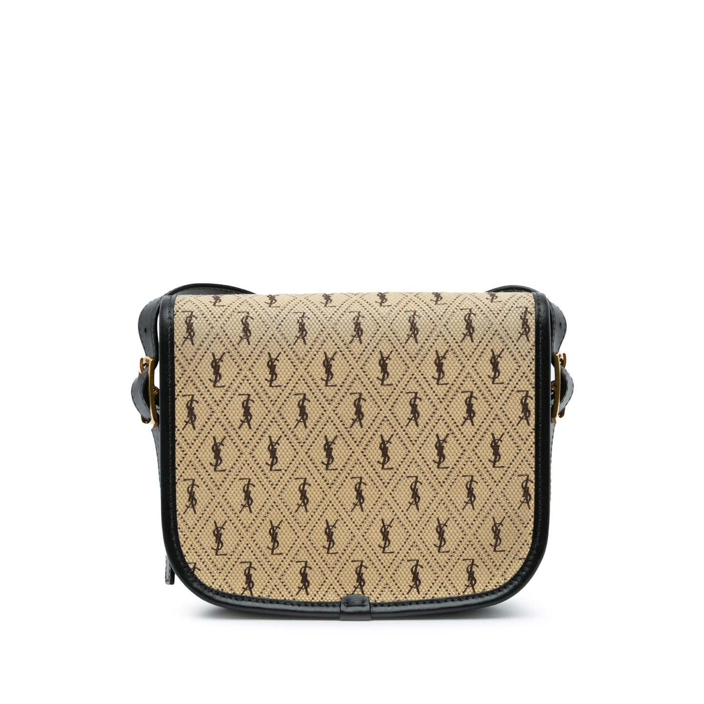 Saint Laurent Small Canvas Monogram All Over Crossbody Brown