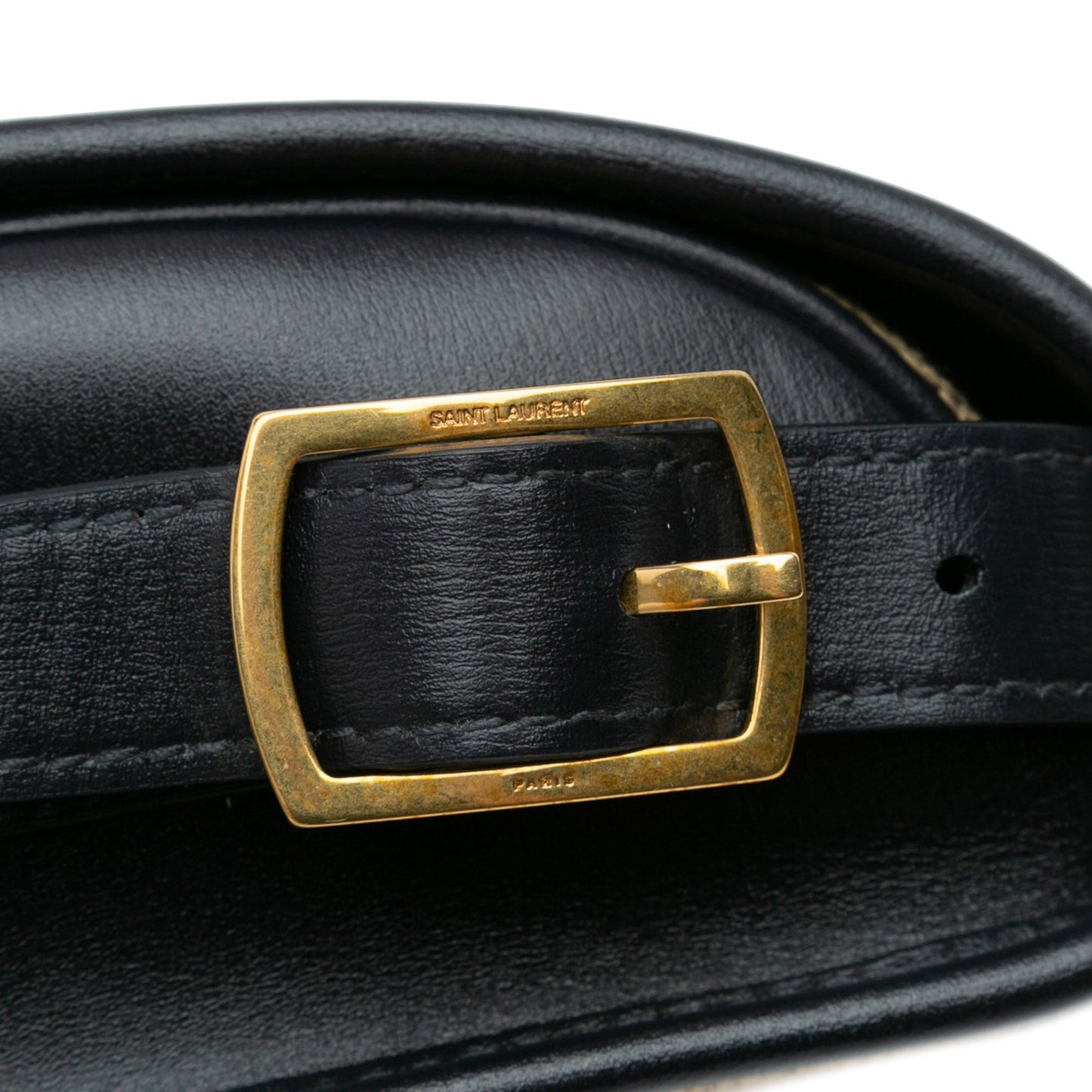 Saint Laurent Small Canvas Monogram All Over Crossbody Brown