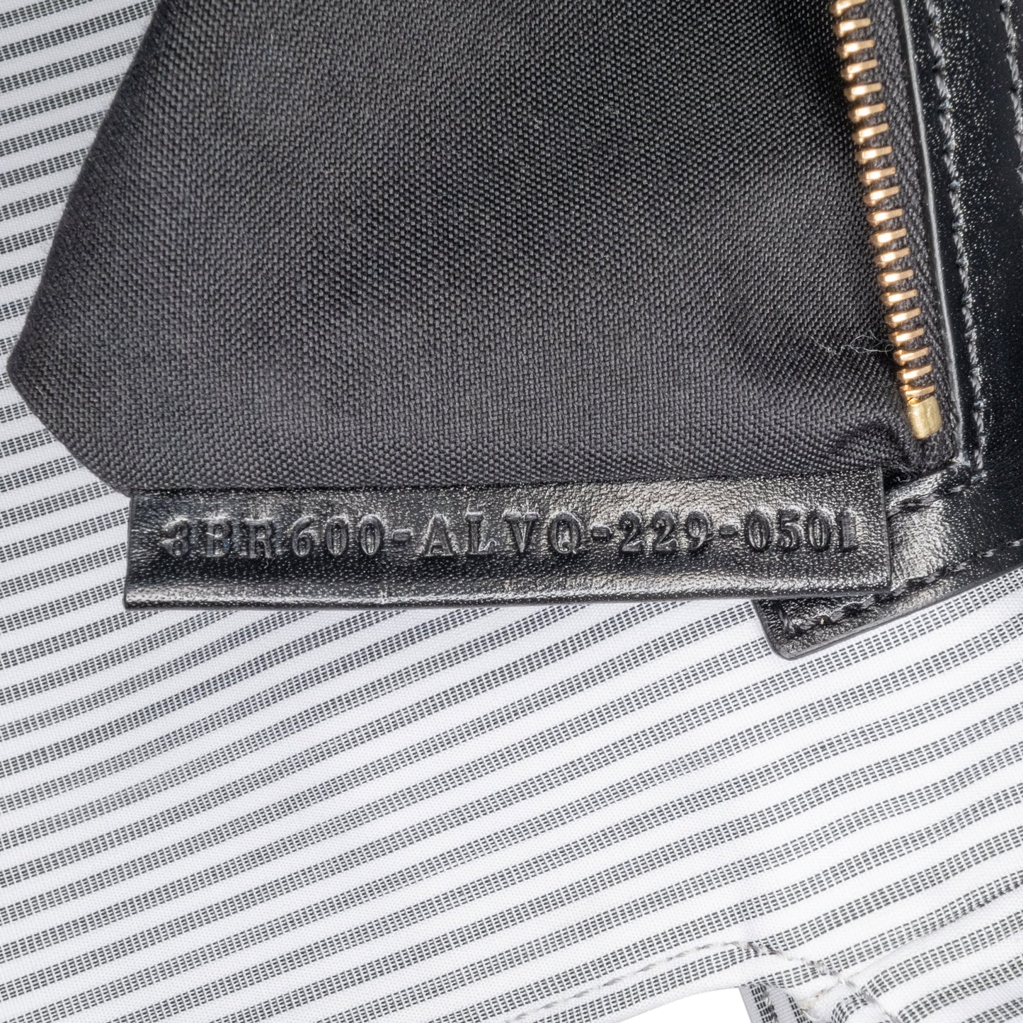 Fendi Striped Jersey Baguette Satchel White