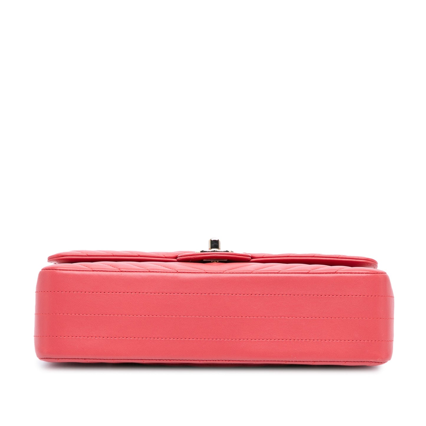 Chanel Medium Classic Chevron Lambskin Double Flap Pink
