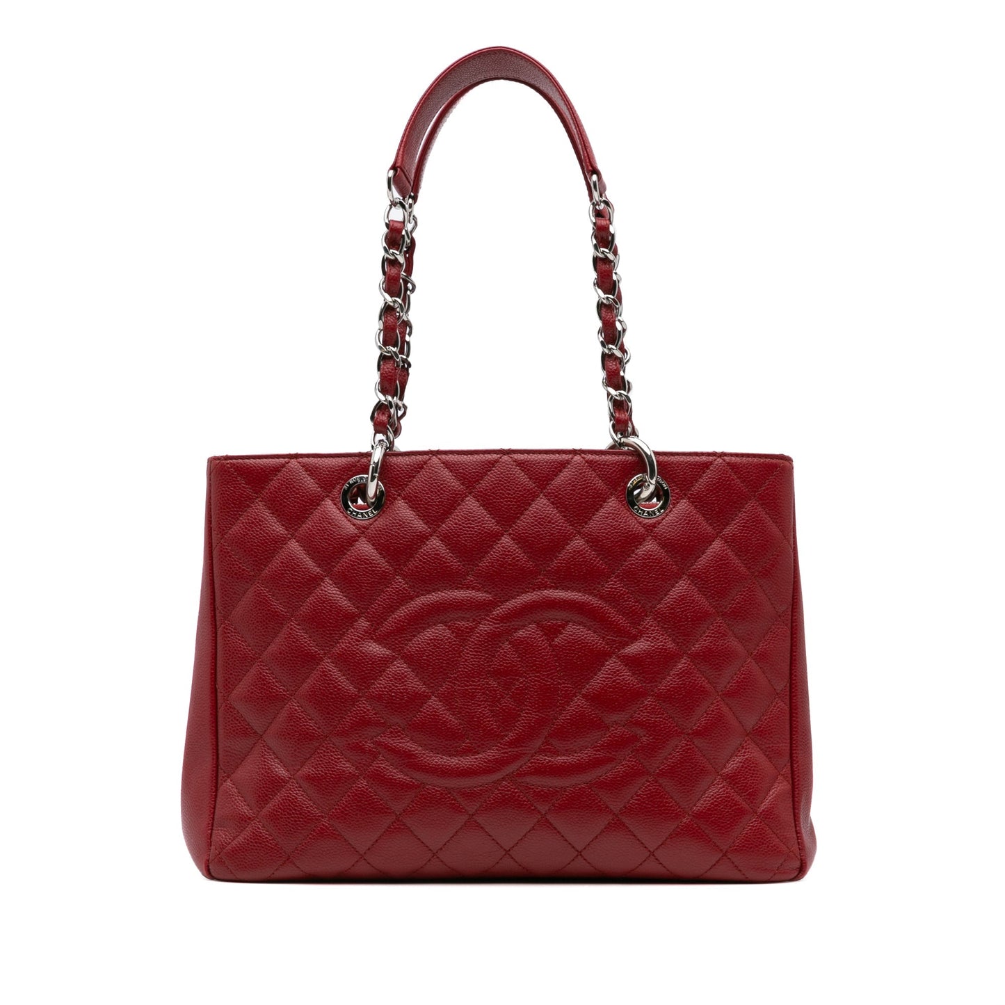 Chanel Caviar Grand Shopping Tote Red