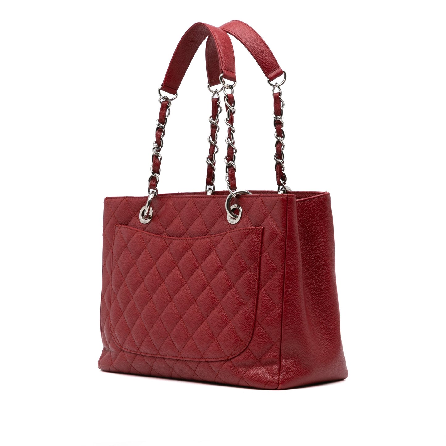 Chanel Caviar Grand Shopping Tote Red