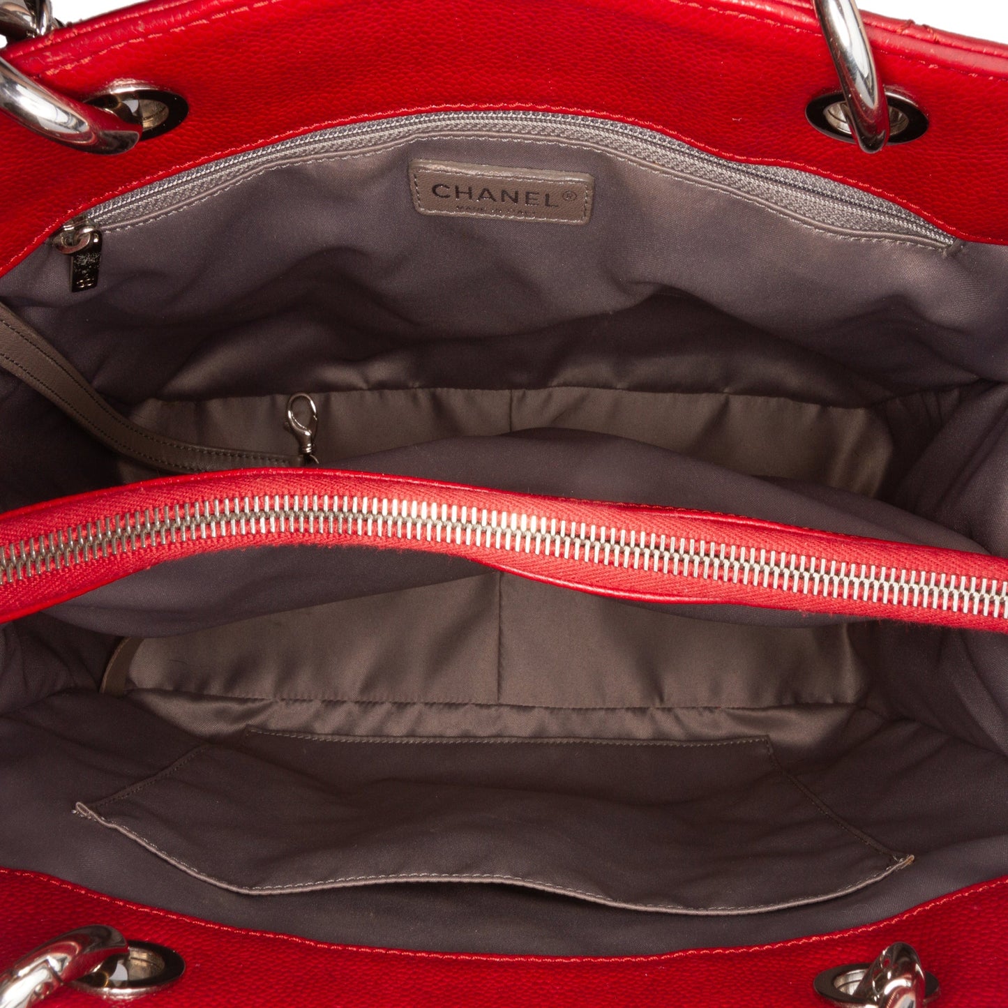 Chanel Caviar Grand Shopping Tote Red