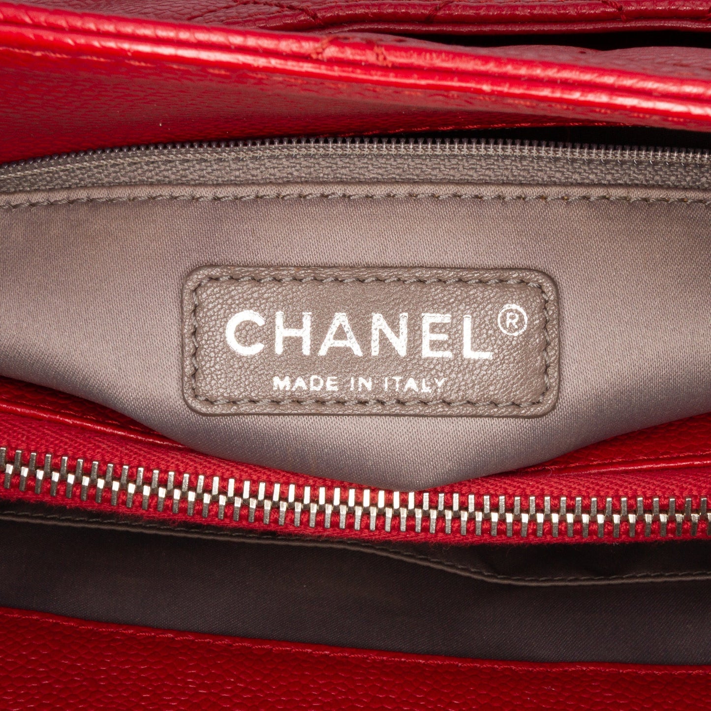 Chanel Caviar Grand Shopping Tote Red