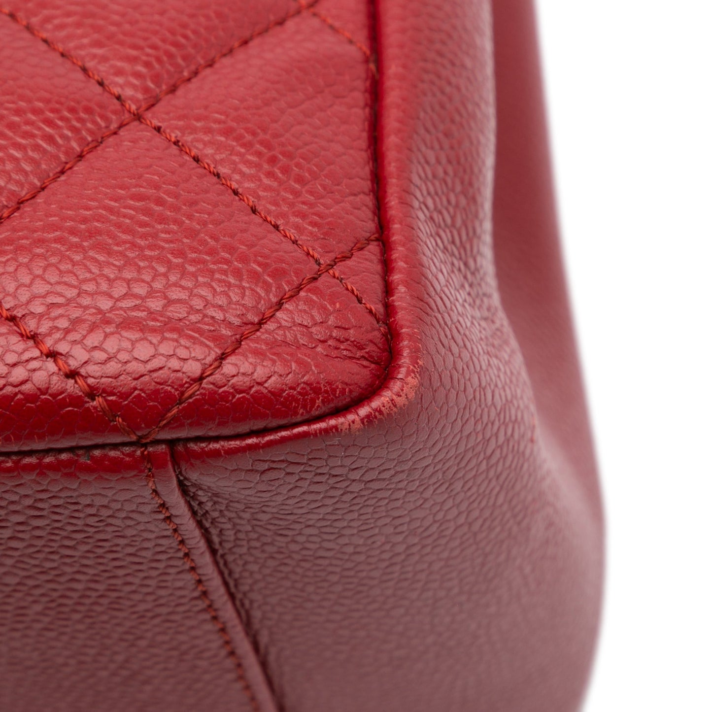 Chanel Caviar Grand Shopping Tote Red