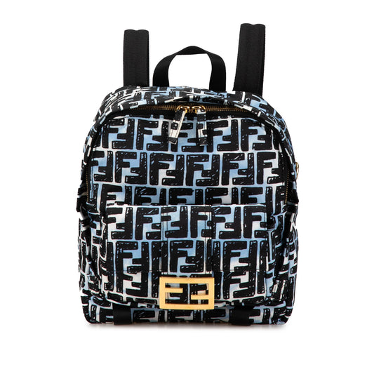 Fendi Joshua Vides Small Nylon Baguette Backpack Blue