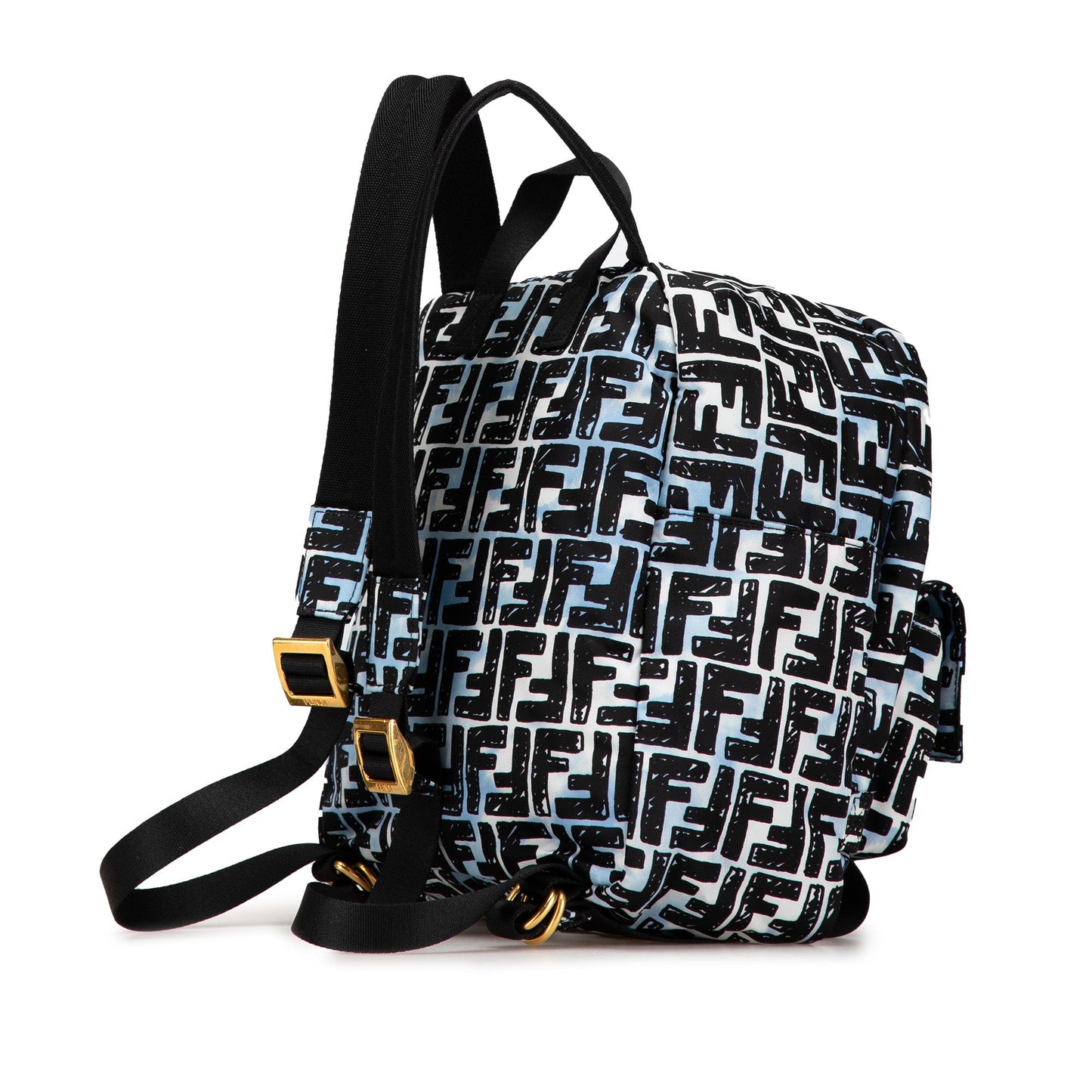 Fendi Joshua Vides Small Nylon Baguette Backpack Blue