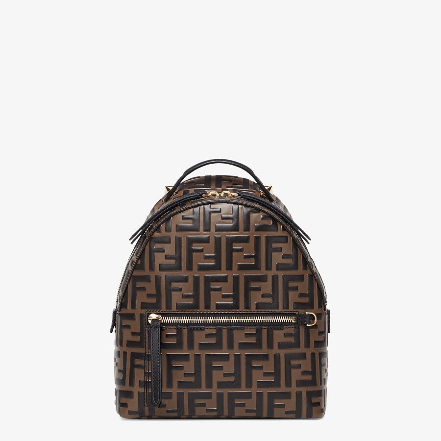 Fendi Brown Leather FF Backpack