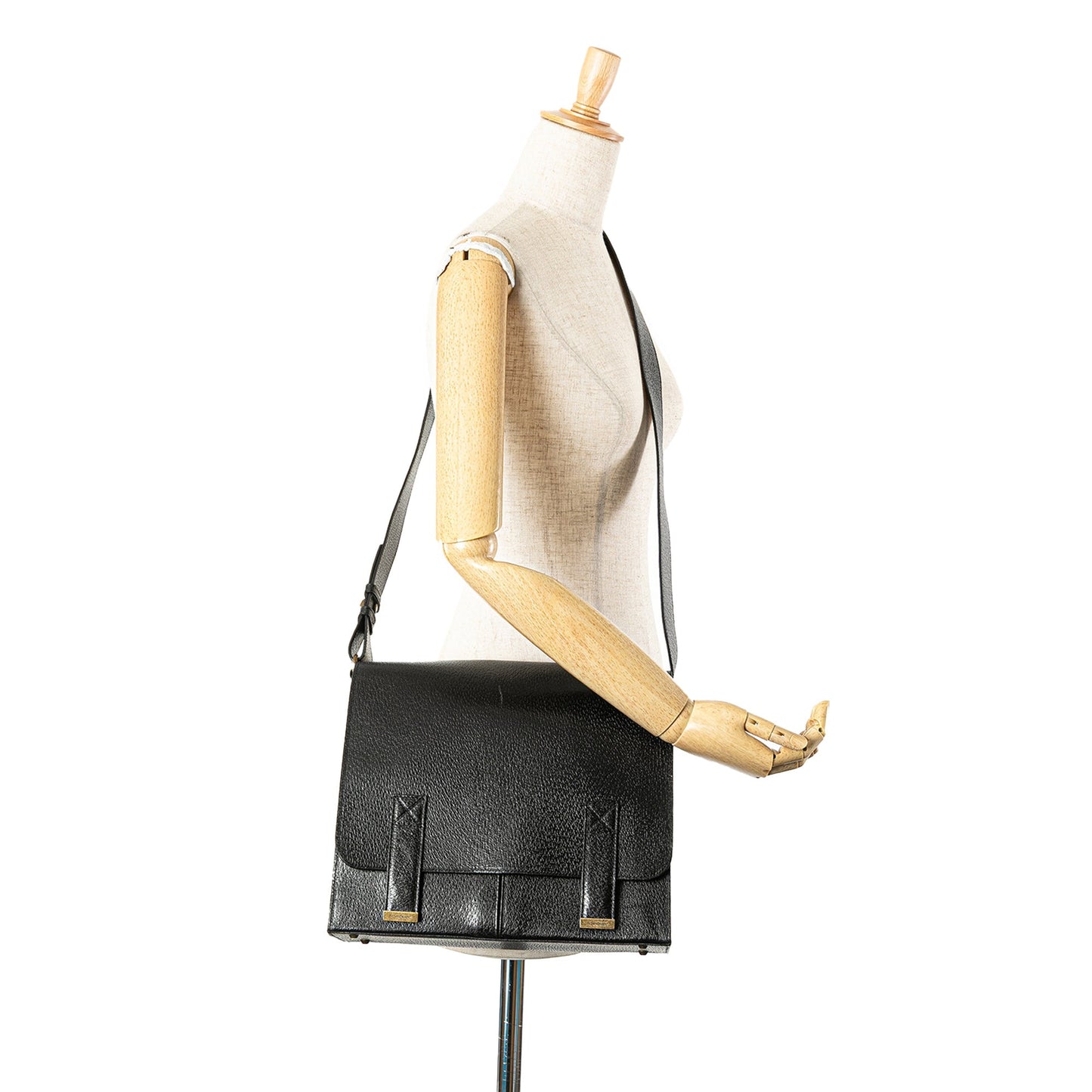 Yves Saint Laurent Leather Messenger Bag Black