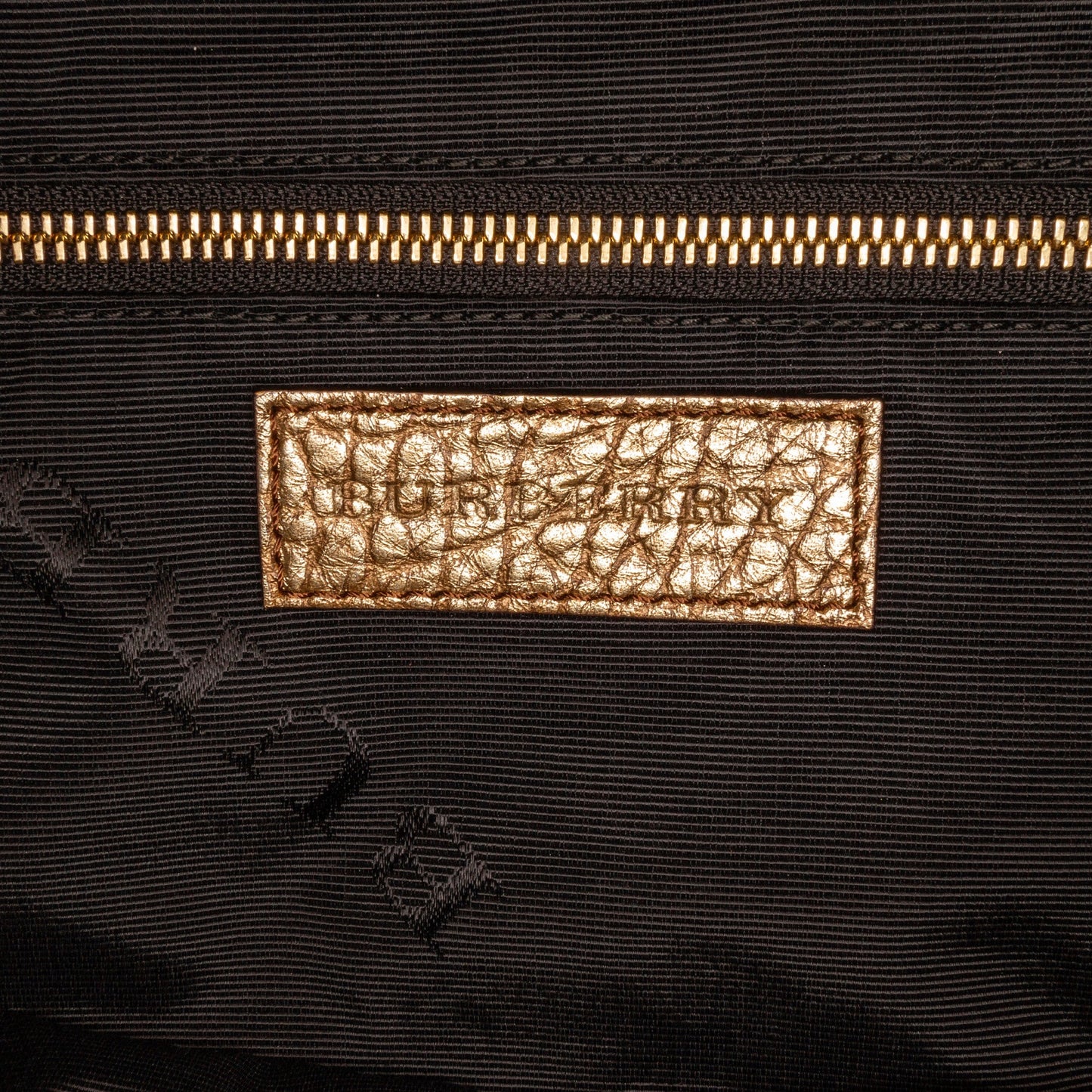 Burberry Embossed Leather Orchard Handle Bag Brown