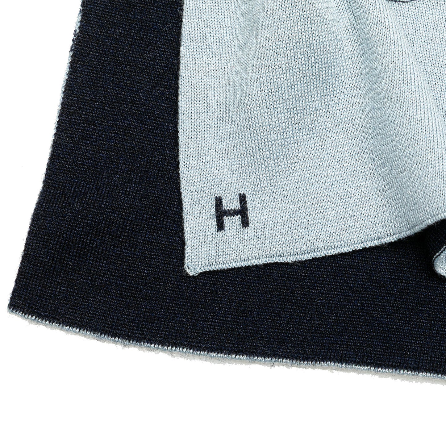 Hermès Printed Cashmere Silk Stole Scarf Blue