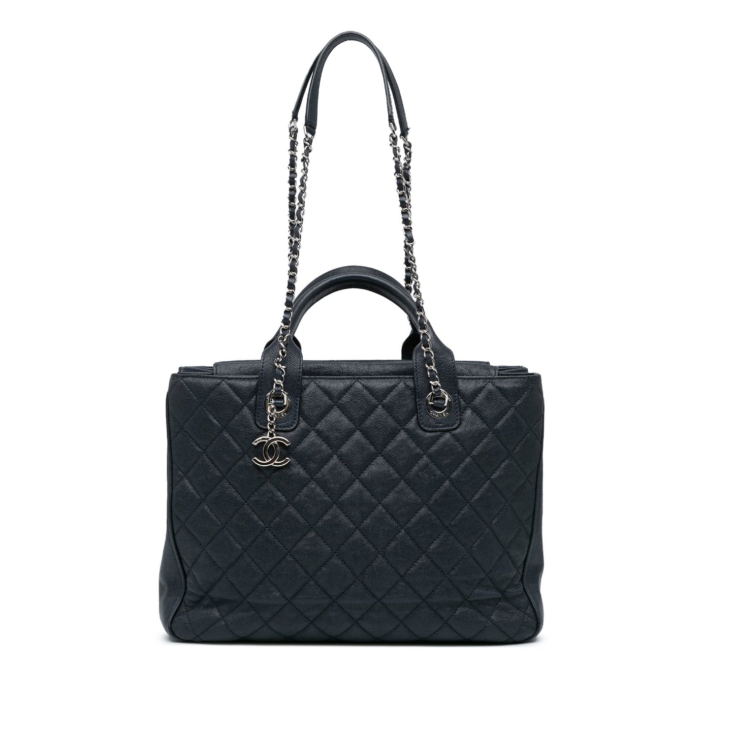 Chanel Large Quilted Caviar Urban Companion Tote Blue