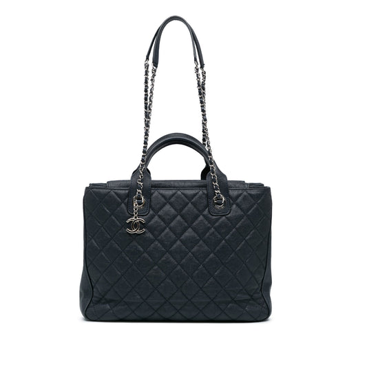 Chanel Large Quilted Caviar Urban Companion Tote Blue