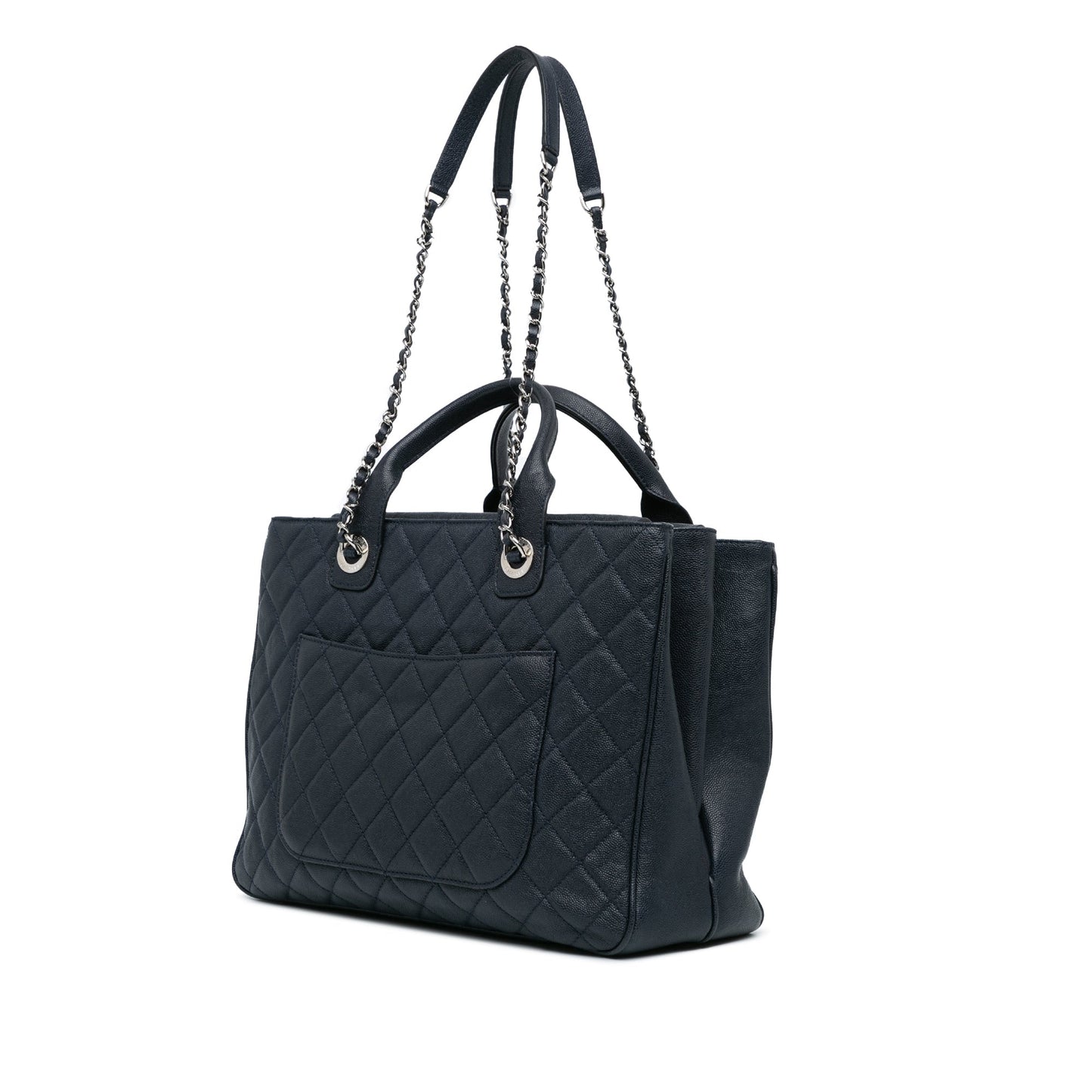 Chanel Large Quilted Caviar Urban Companion Tote Blue