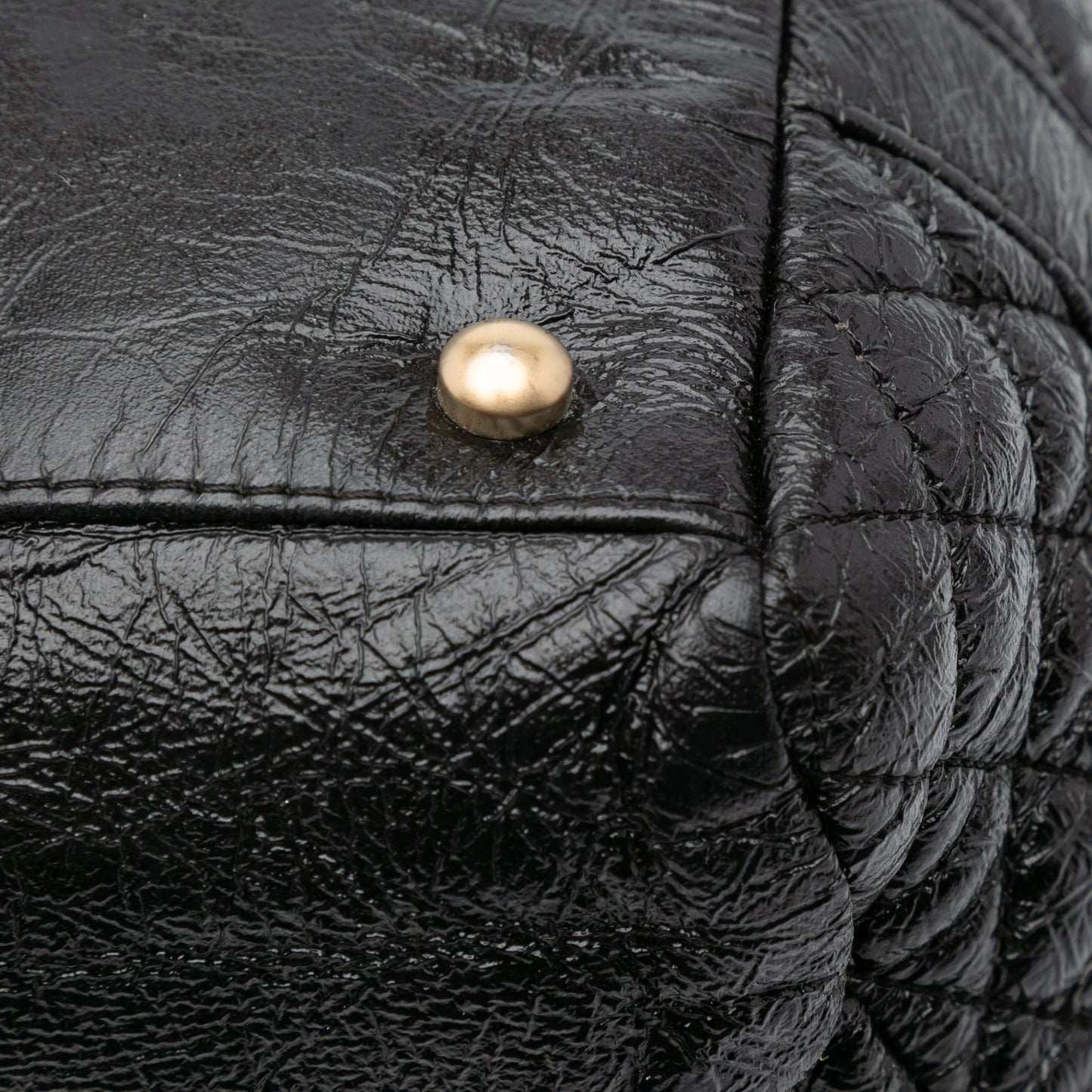 Chanel Medium Vinyl Rock and Chain Bowler Bag Black