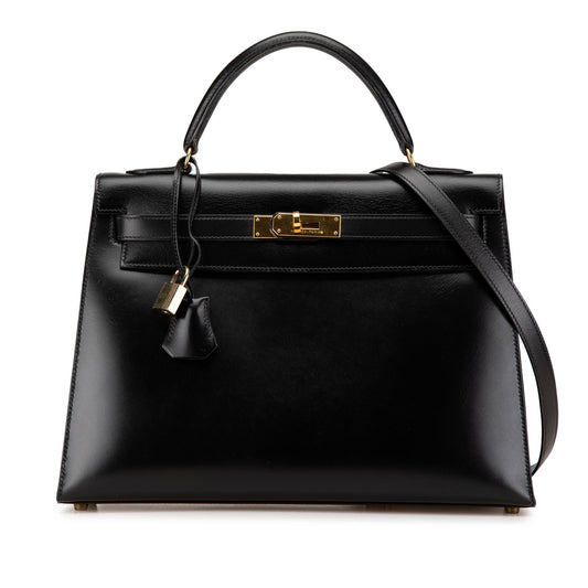 Hermès Box Calf Kelly Sellier 32 Black