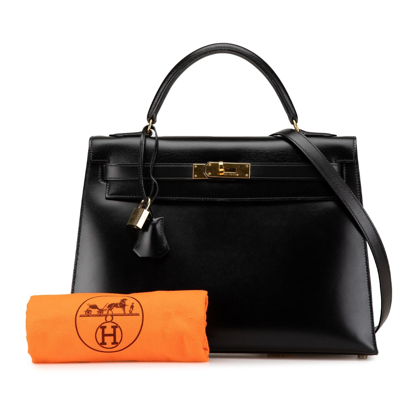 Hermès Box Calf Kelly Sellier 32 Black