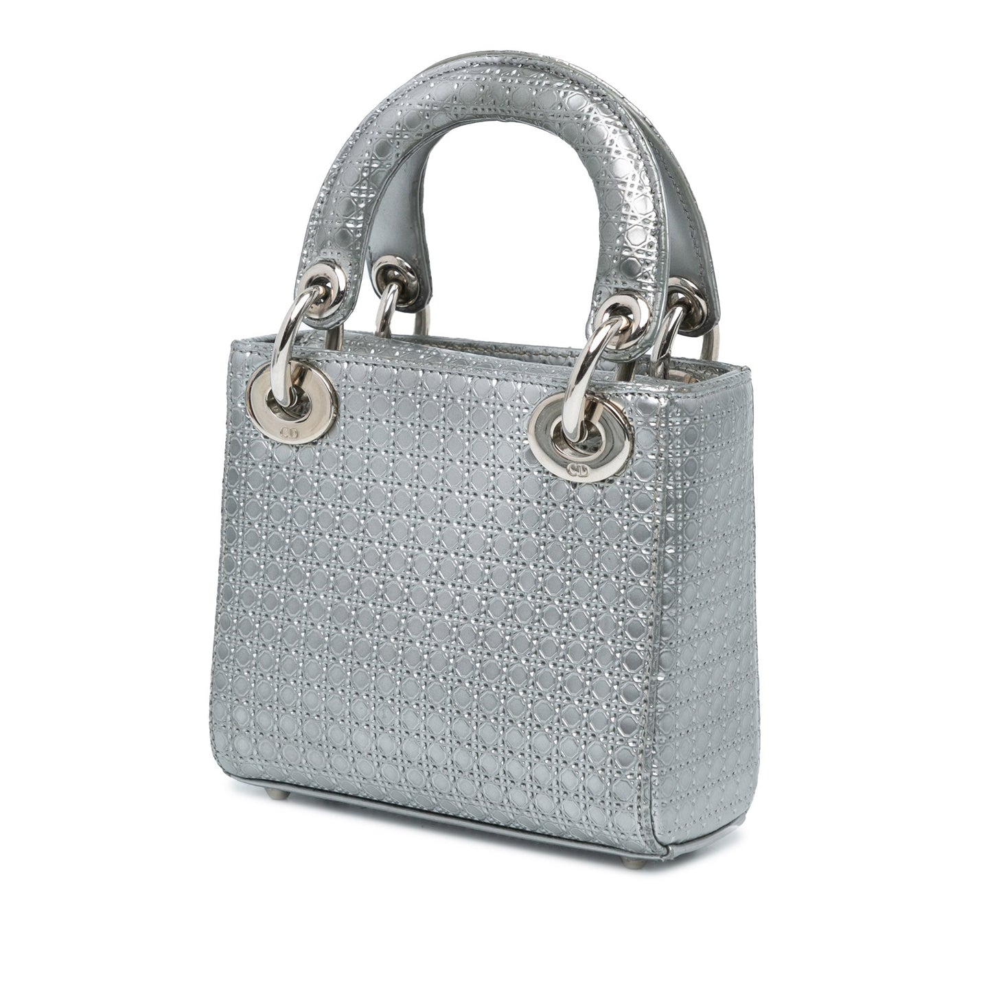Dior Micro Calfskin Microcannage Lady Dior Silver