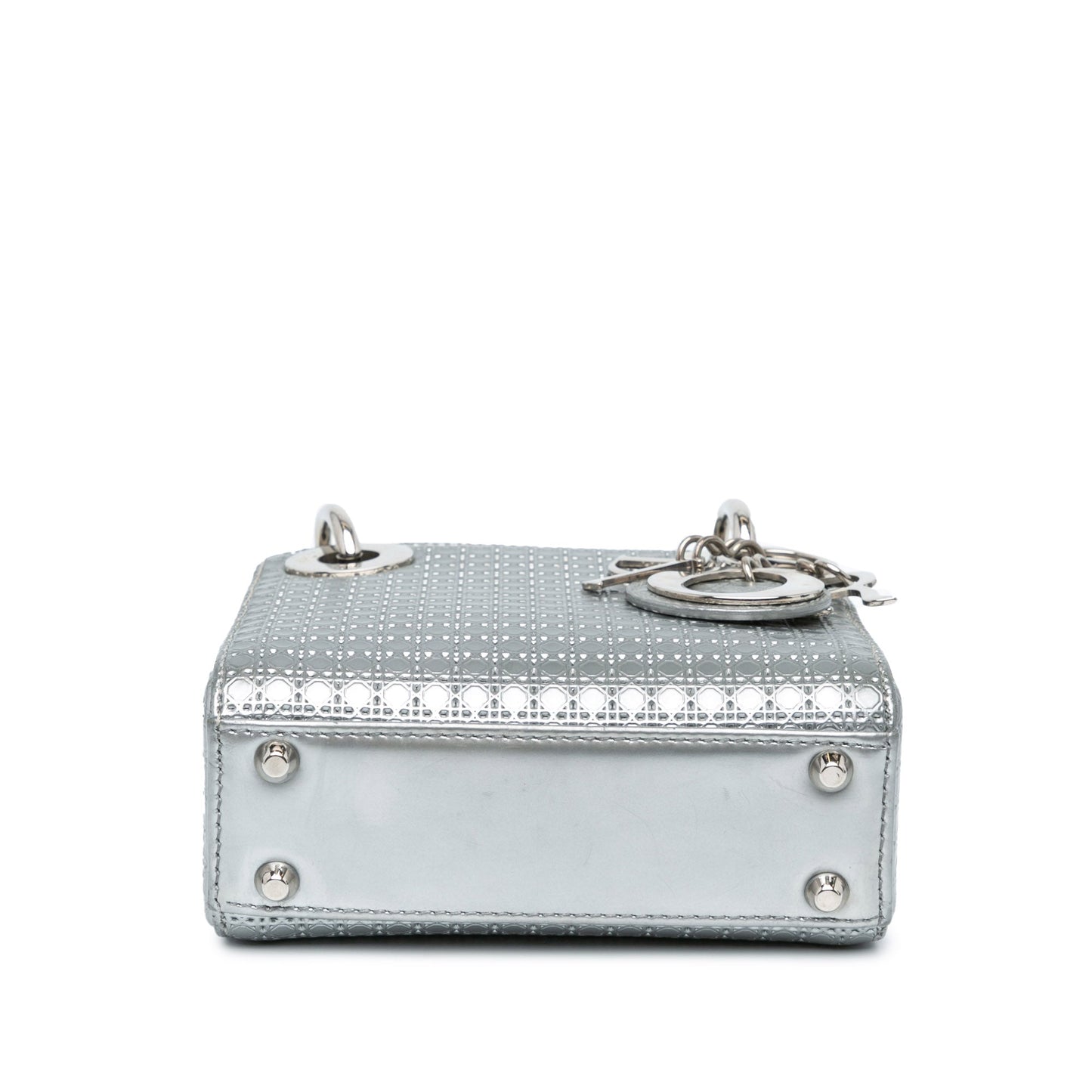 Dior Micro Calfskin Microcannage Lady Dior Silver