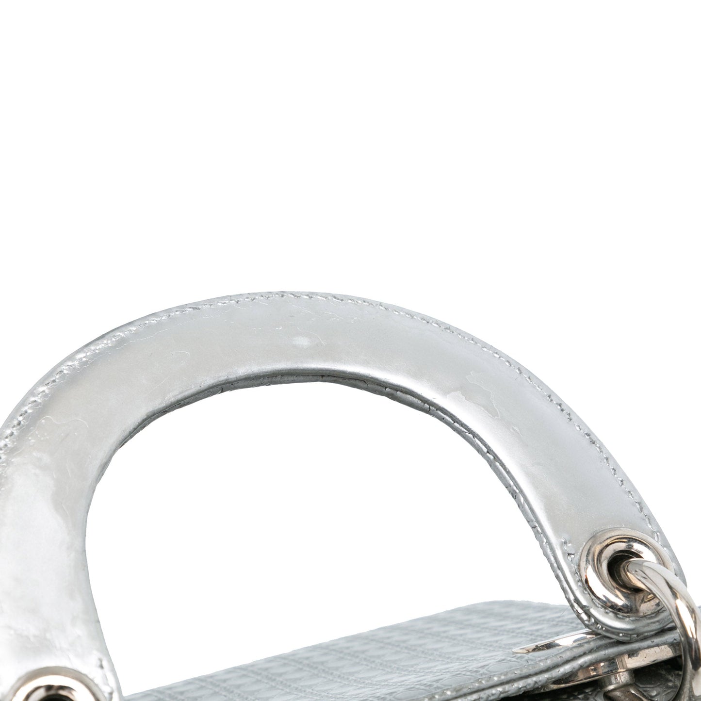 Dior Micro Calfskin Microcannage Lady Dior Silver