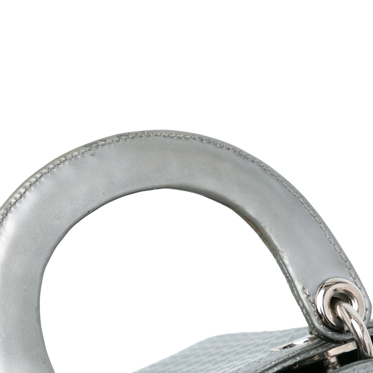 Dior Micro Calfskin Microcannage Lady Dior Silver