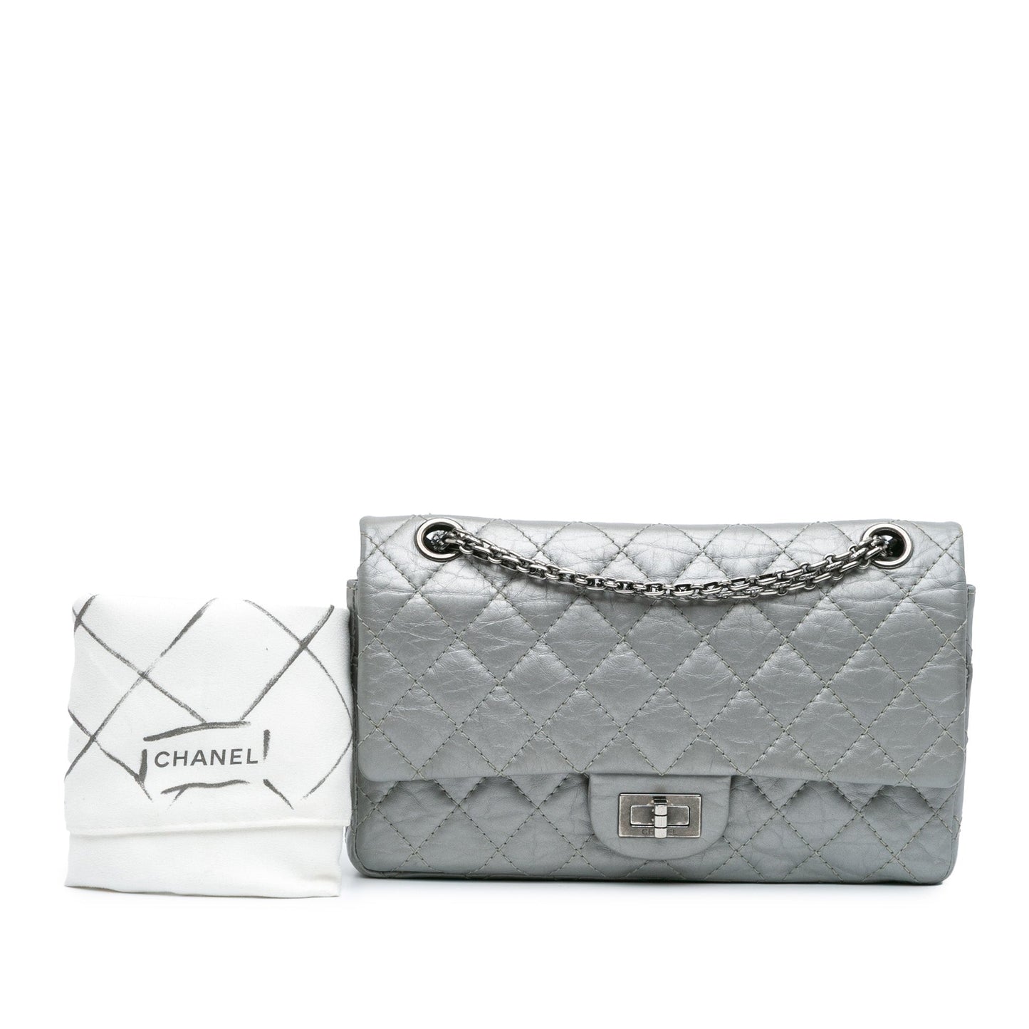 Chanel Reissue 2.55 Aged Calfskin Flap 225 Silver