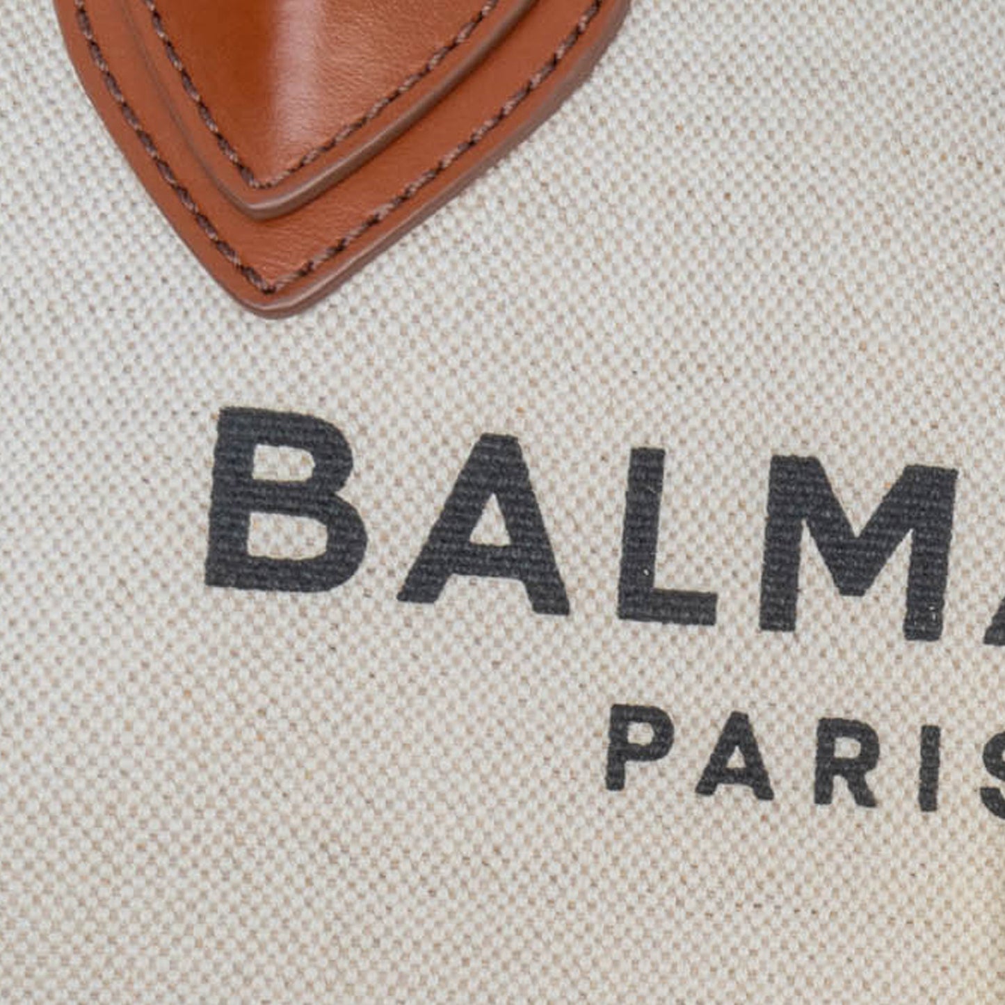 Balmain Canvas B-Army 24 Shopping Satchel Brown