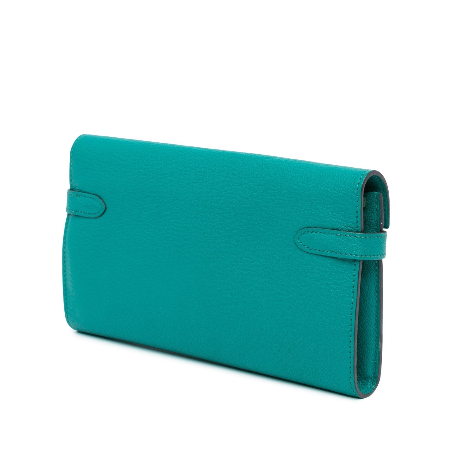 Hermès Chevre Mysore Kelly Longue Wallet Blue