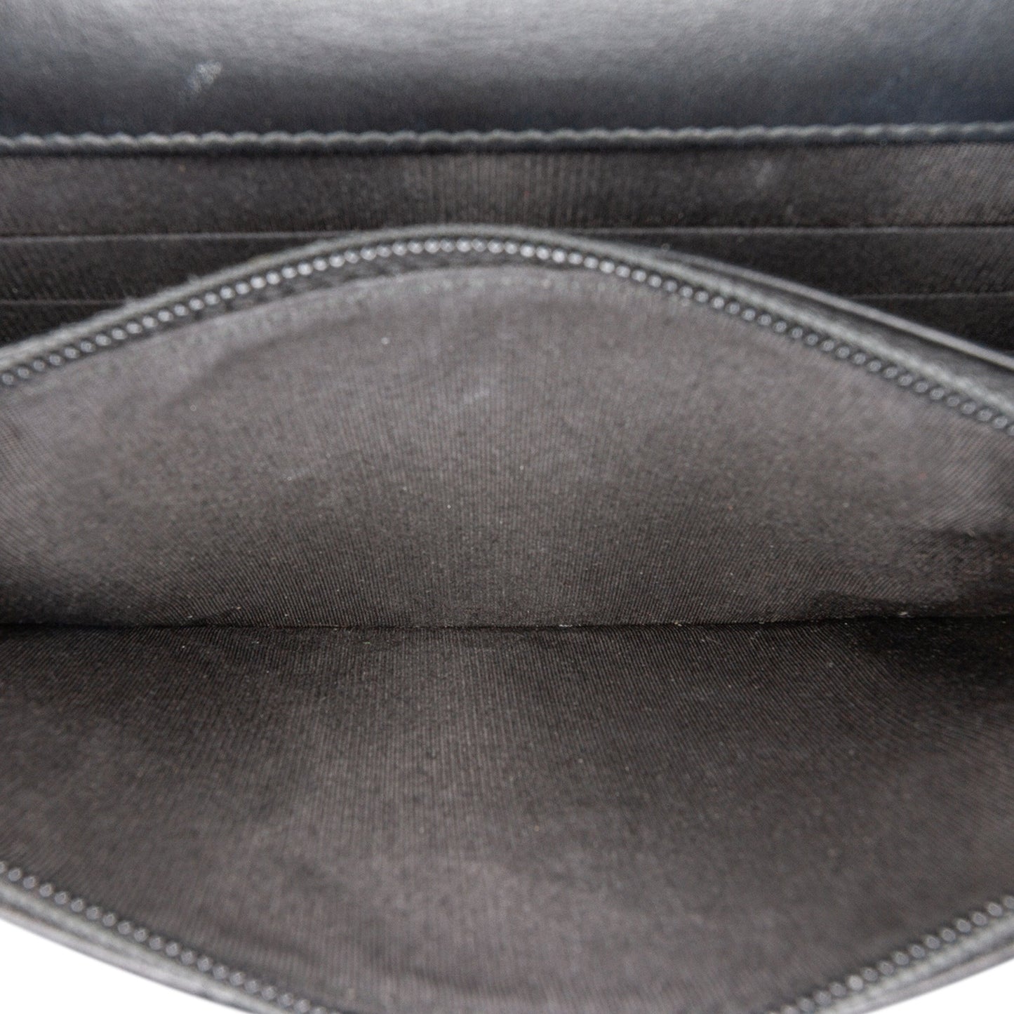 Chanel Quilted Crackled Patent Calfskin Pearl Wallet On Chain Black