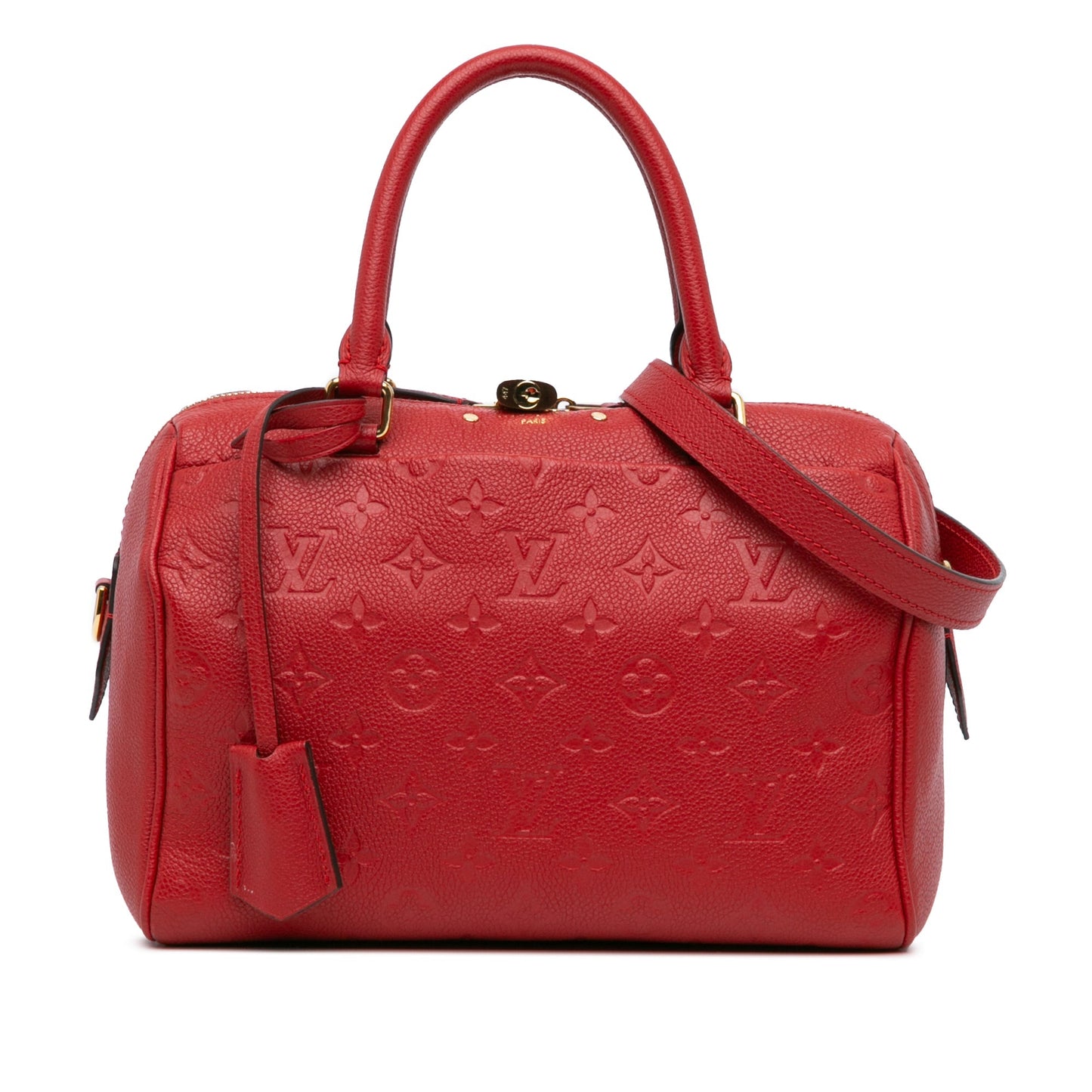 Louis Vuitton Monogram Empreinte Speedy Bandouliere 25 Red
