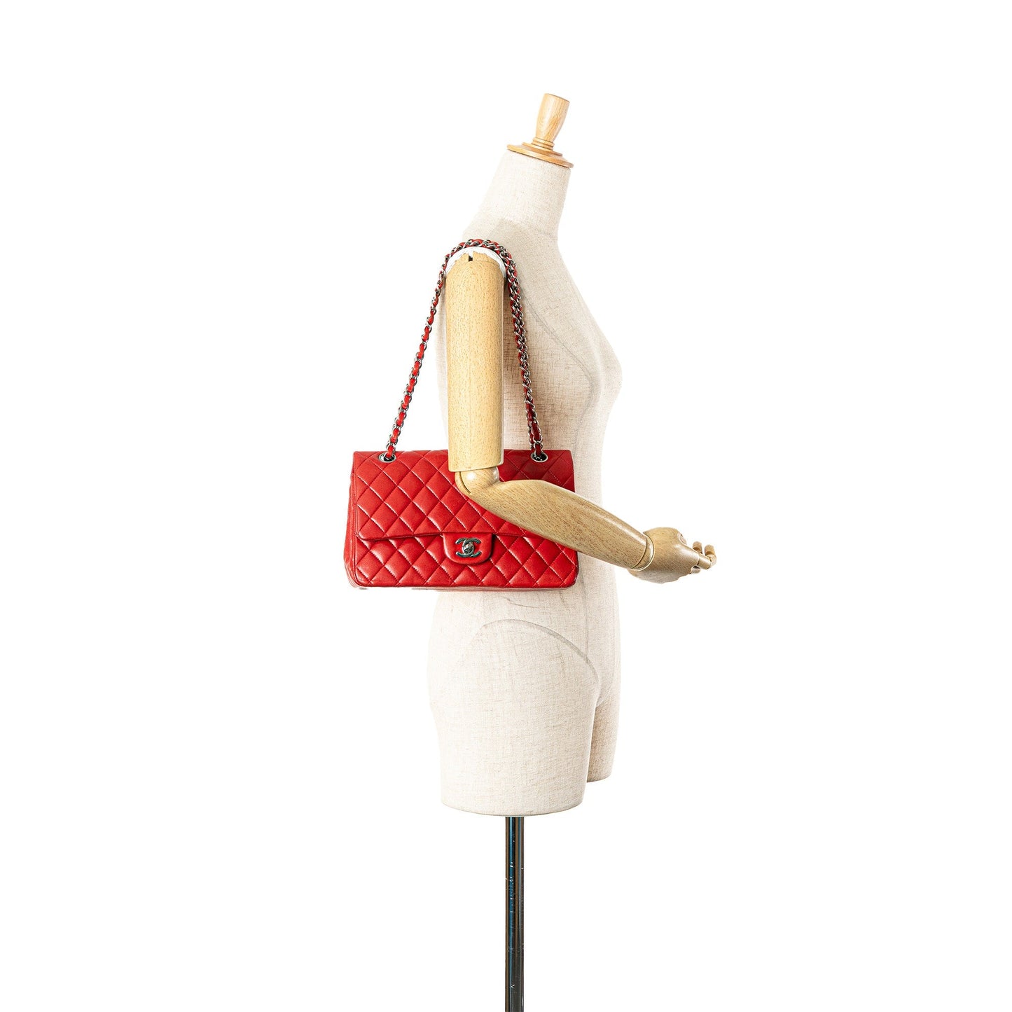 Chanel Medium Classic Lambskin Double Flap Red