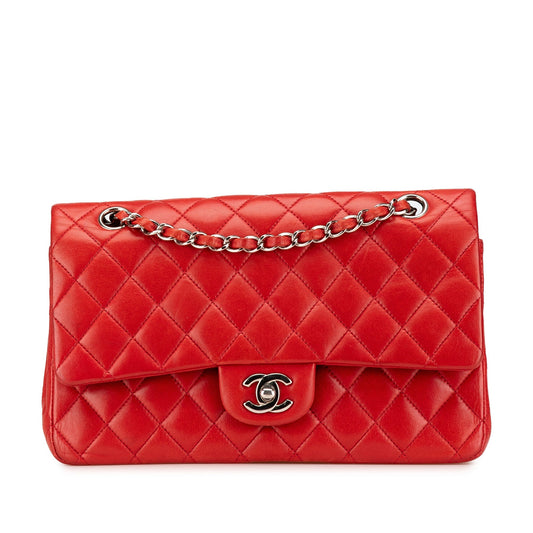 Chanel Medium Classic Lambskin Double Flap Red