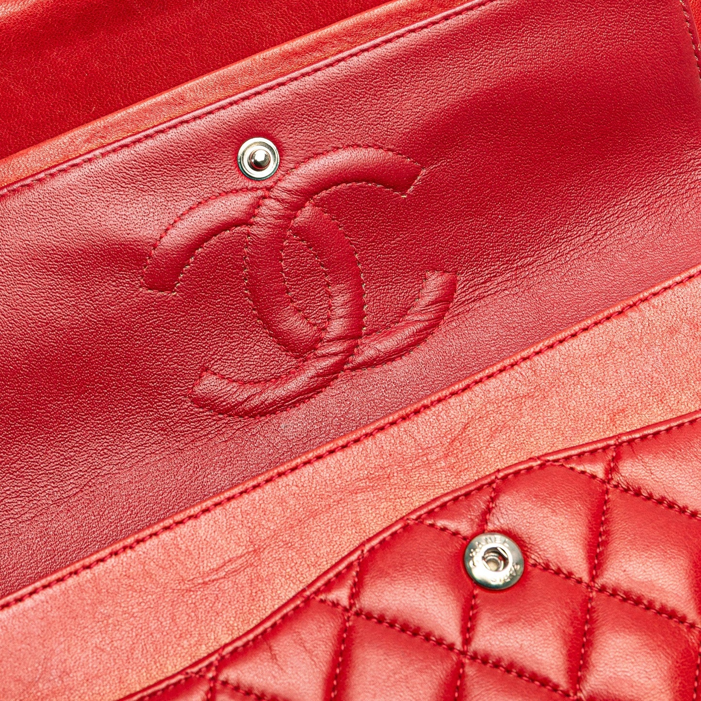 Chanel Medium Classic Lambskin Double Flap Red