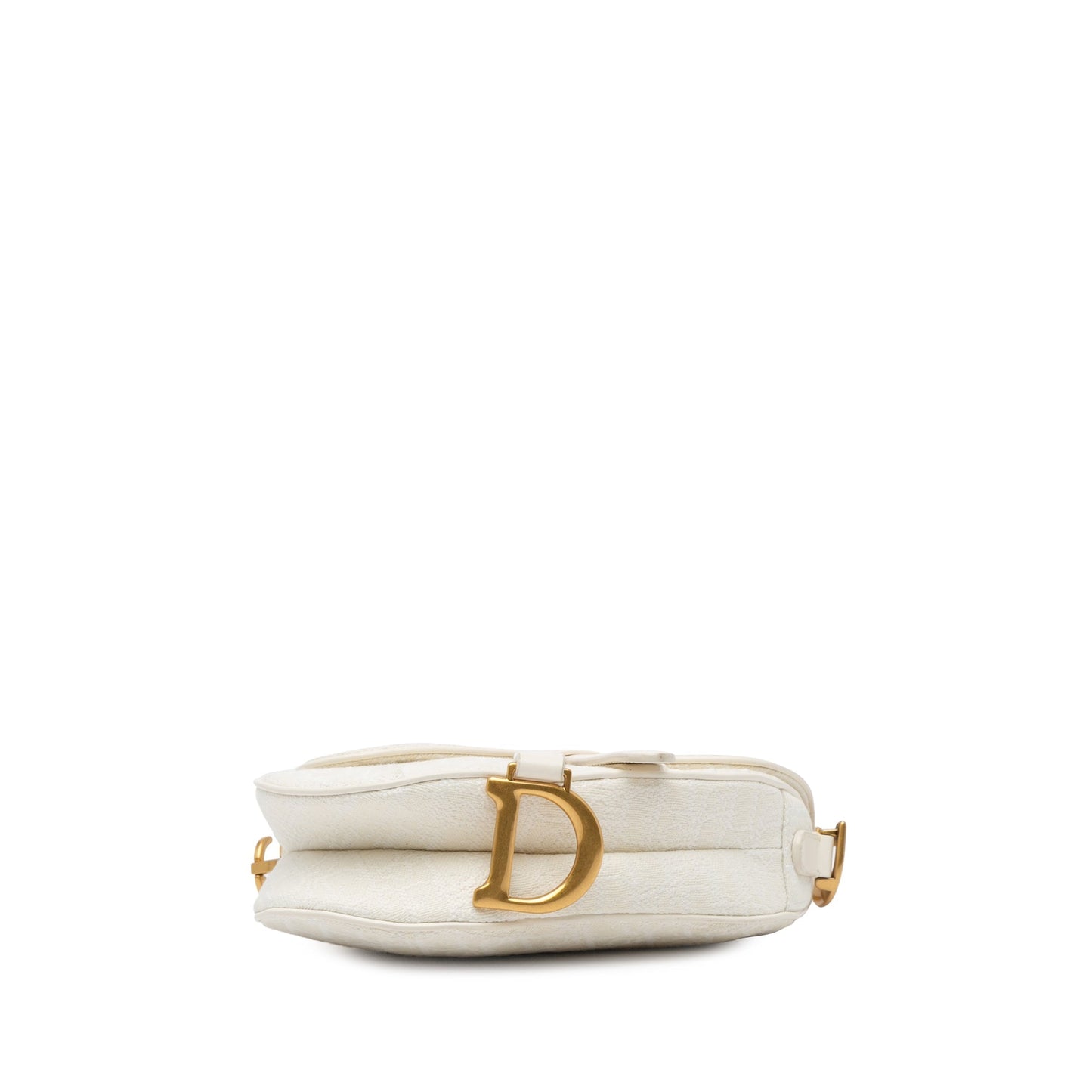 Dior Mini Oblique Canvas Saddle Bag White