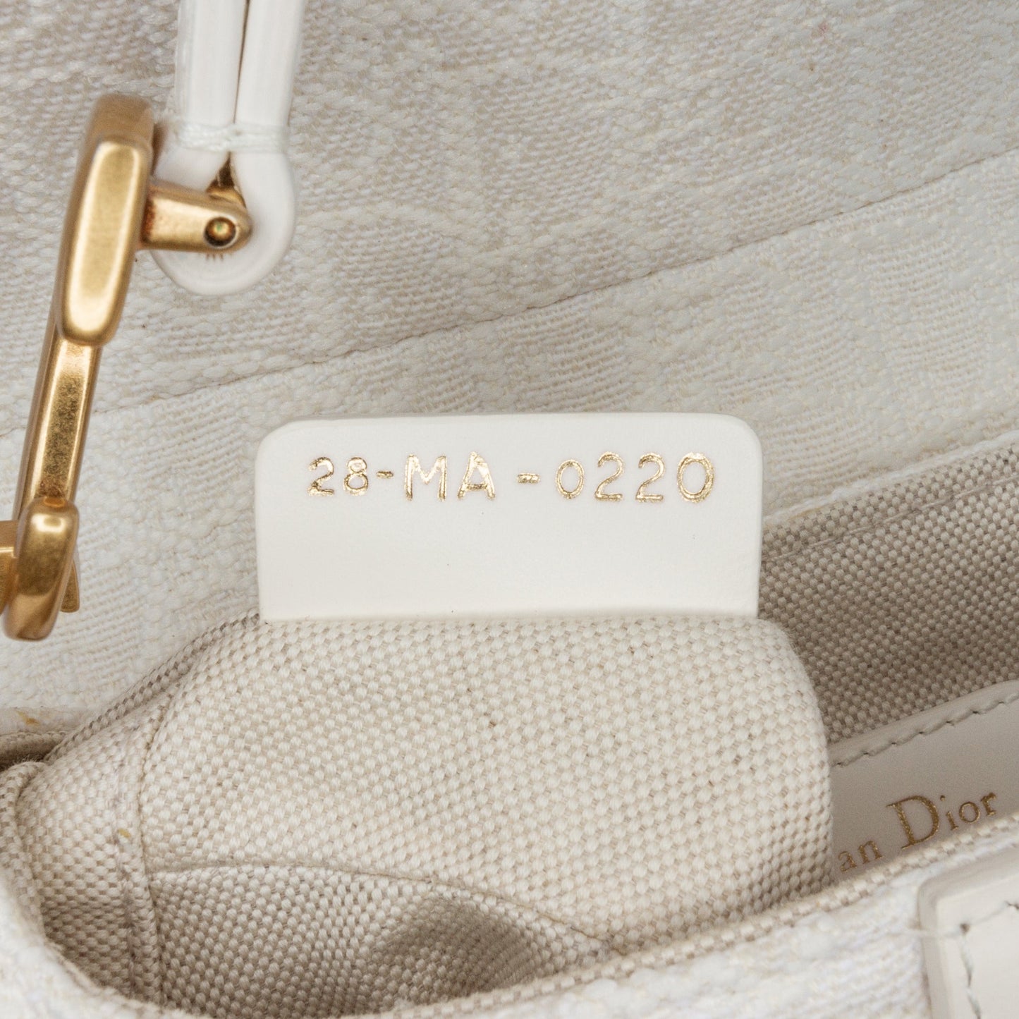 Dior Mini Oblique Canvas Saddle Bag White