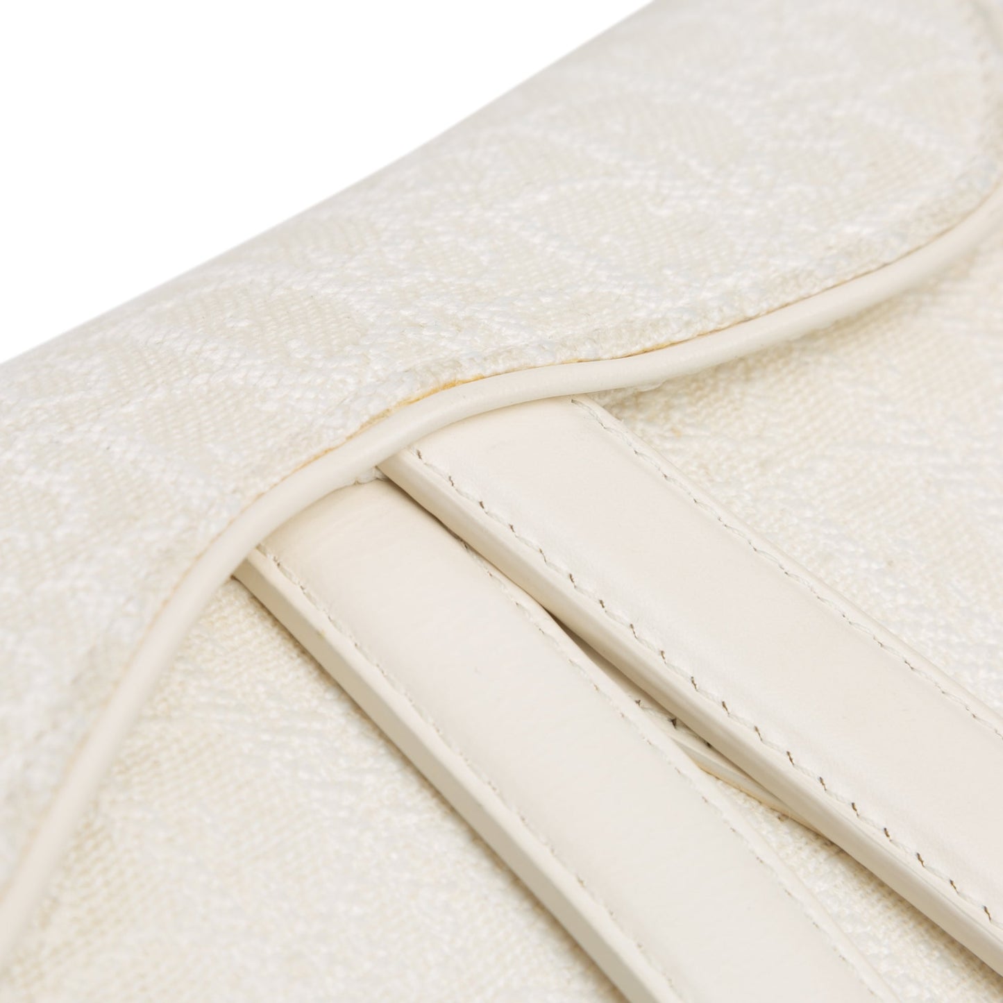 Dior Mini Oblique Canvas Saddle Bag White