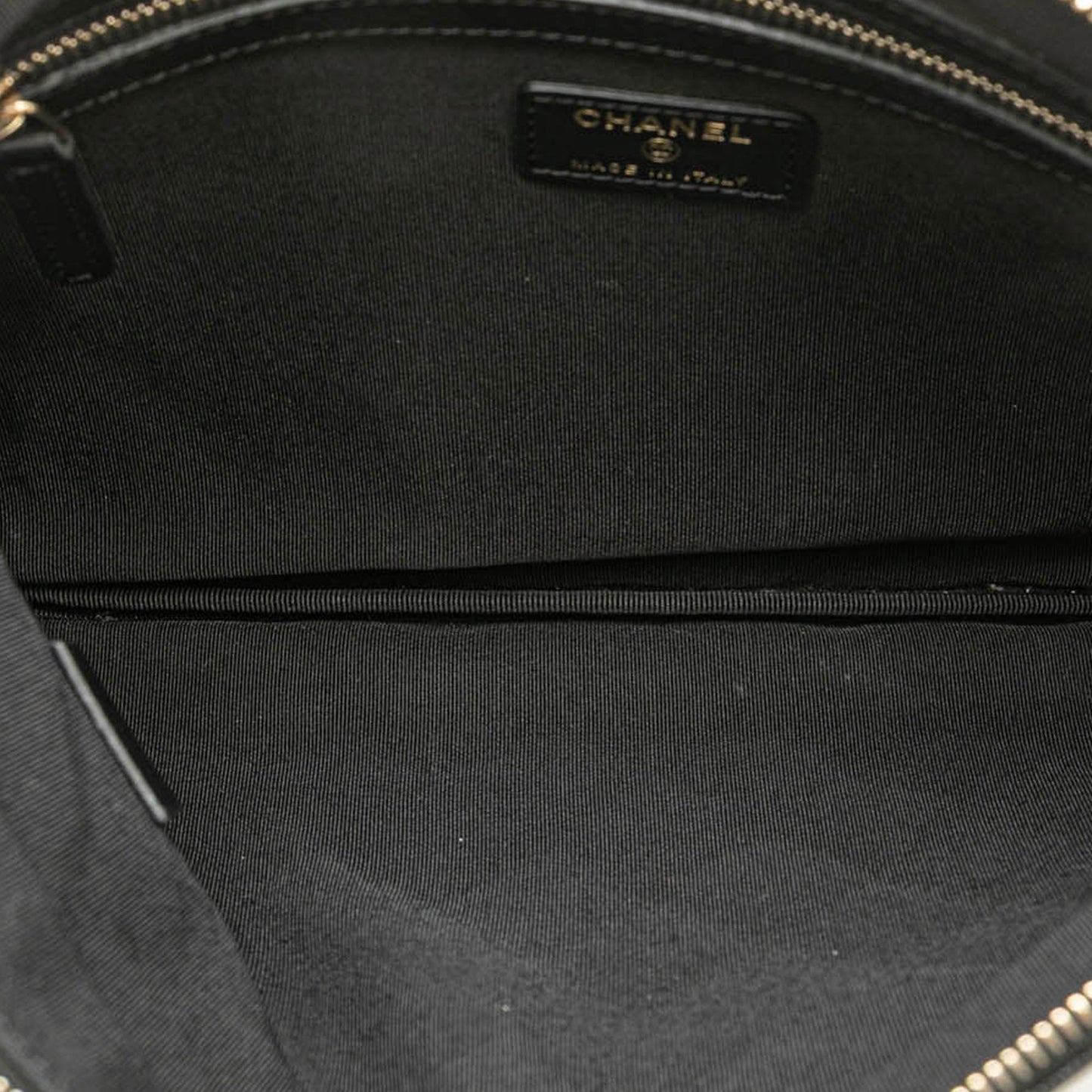 Chanel Medium Quilted Caviar Boy O Case Clutch Black