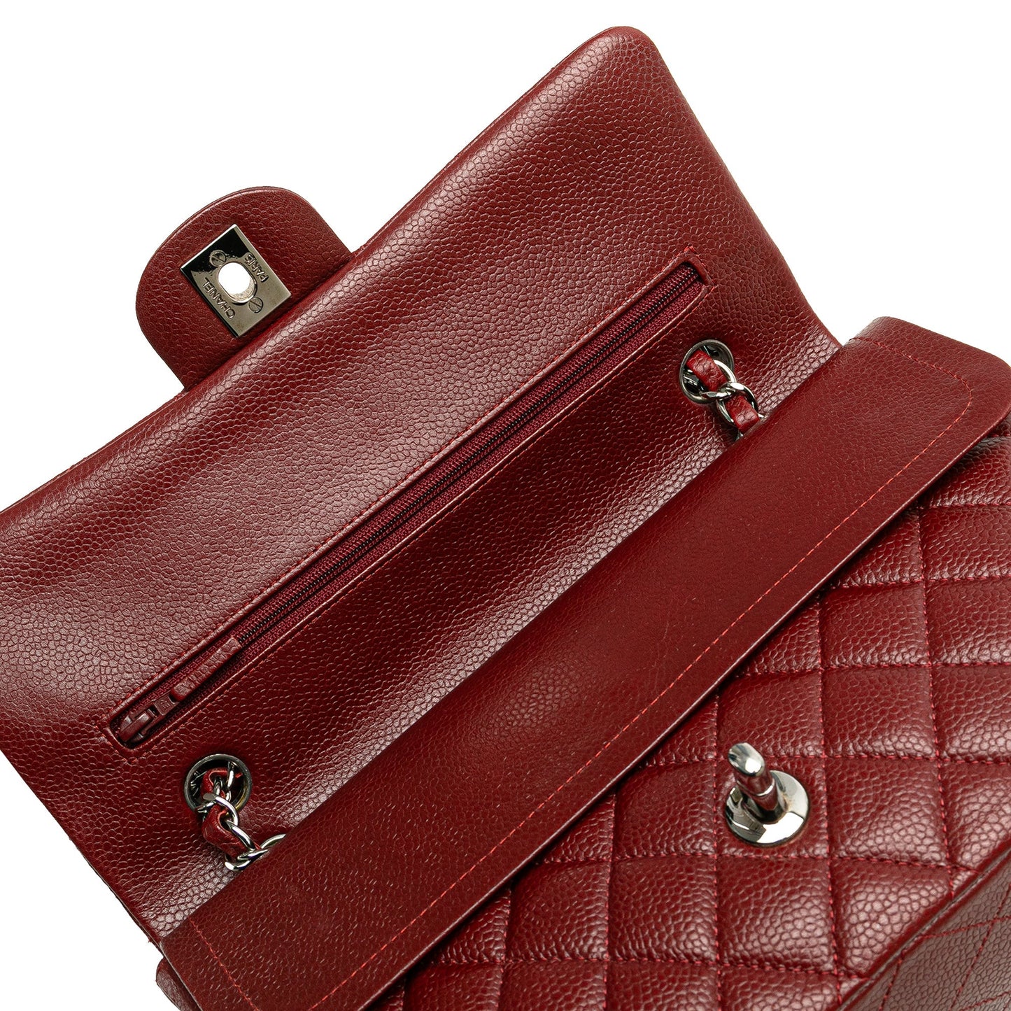 Chanel Medium Classic Caviar Double Flap Red