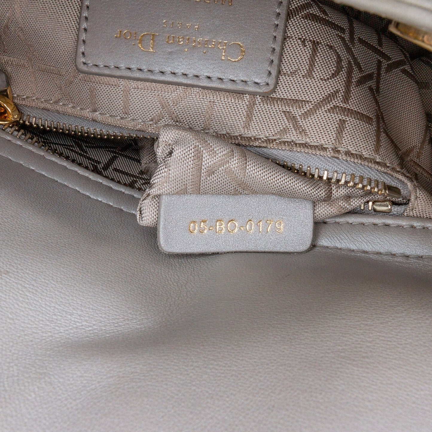 Dior Mini Metallic Lambskin Cannage Lady Dior Gray