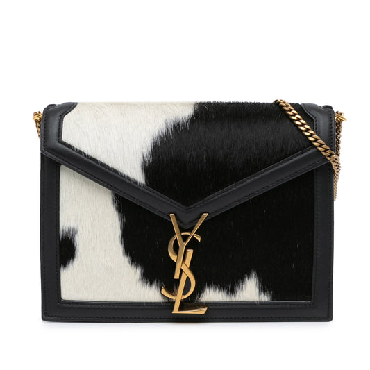 Saint Laurent Calf Hair Cassandra Crossbody Black